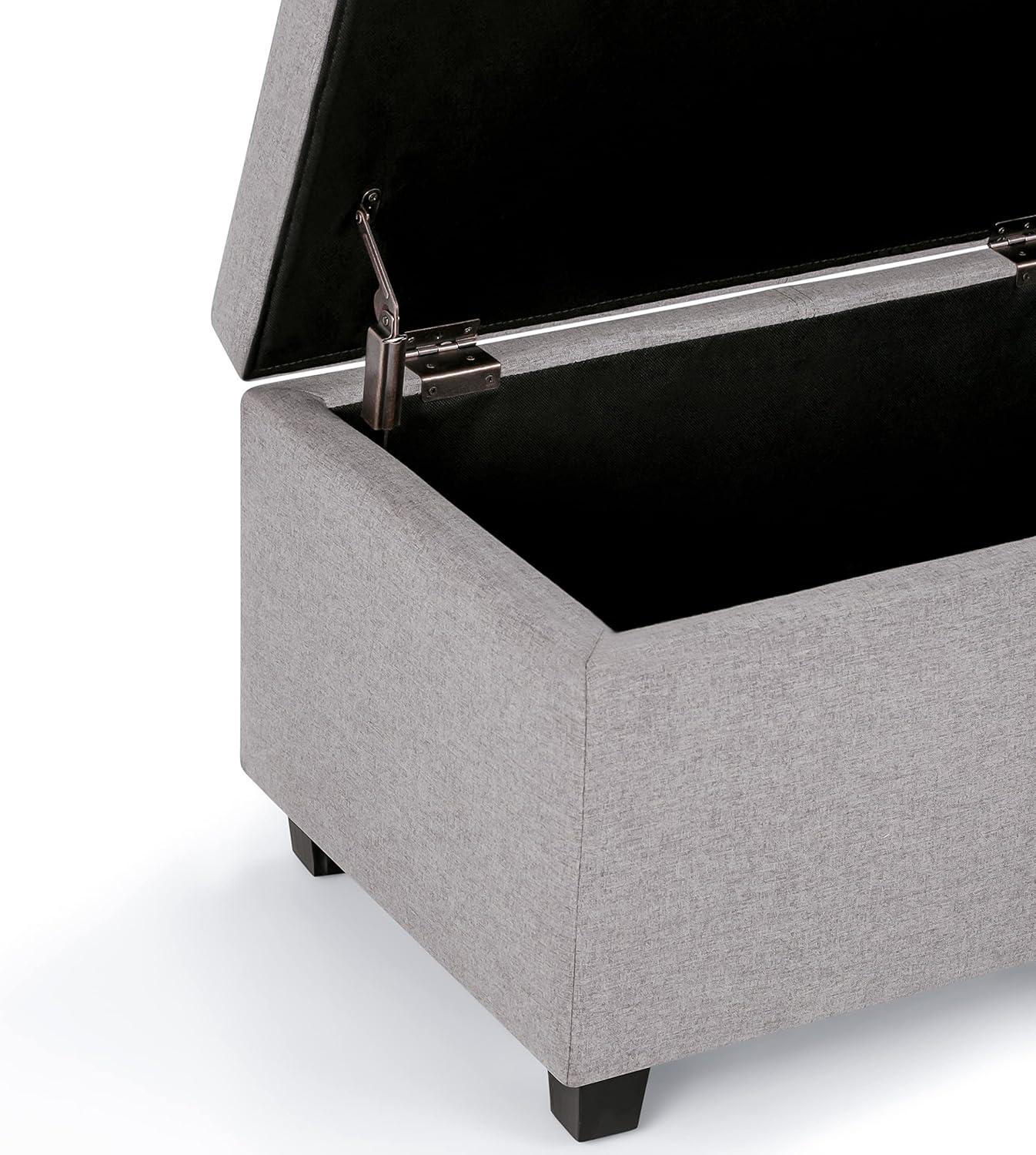 Simpli Home Avalon Storage Bench in Cloud Gray