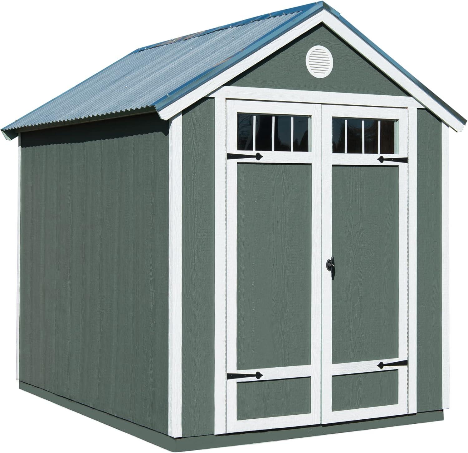Handy Home Garden 6 ft. W x 8 ft. D Wood Storage Shed with Floor