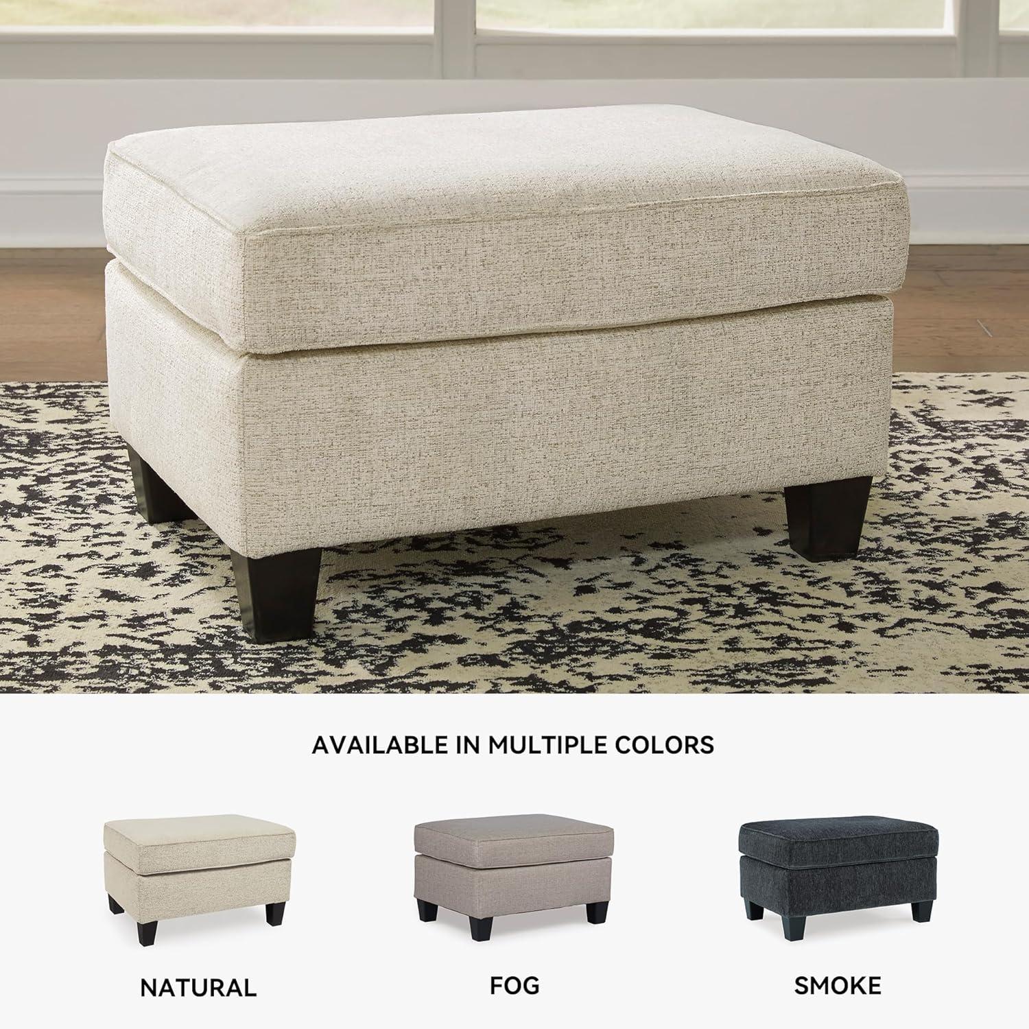 Oversized Abinger Accent Ottoman Natural - Signature Design by Ashley: Modern Square Upholstered Bench, Textured Finish