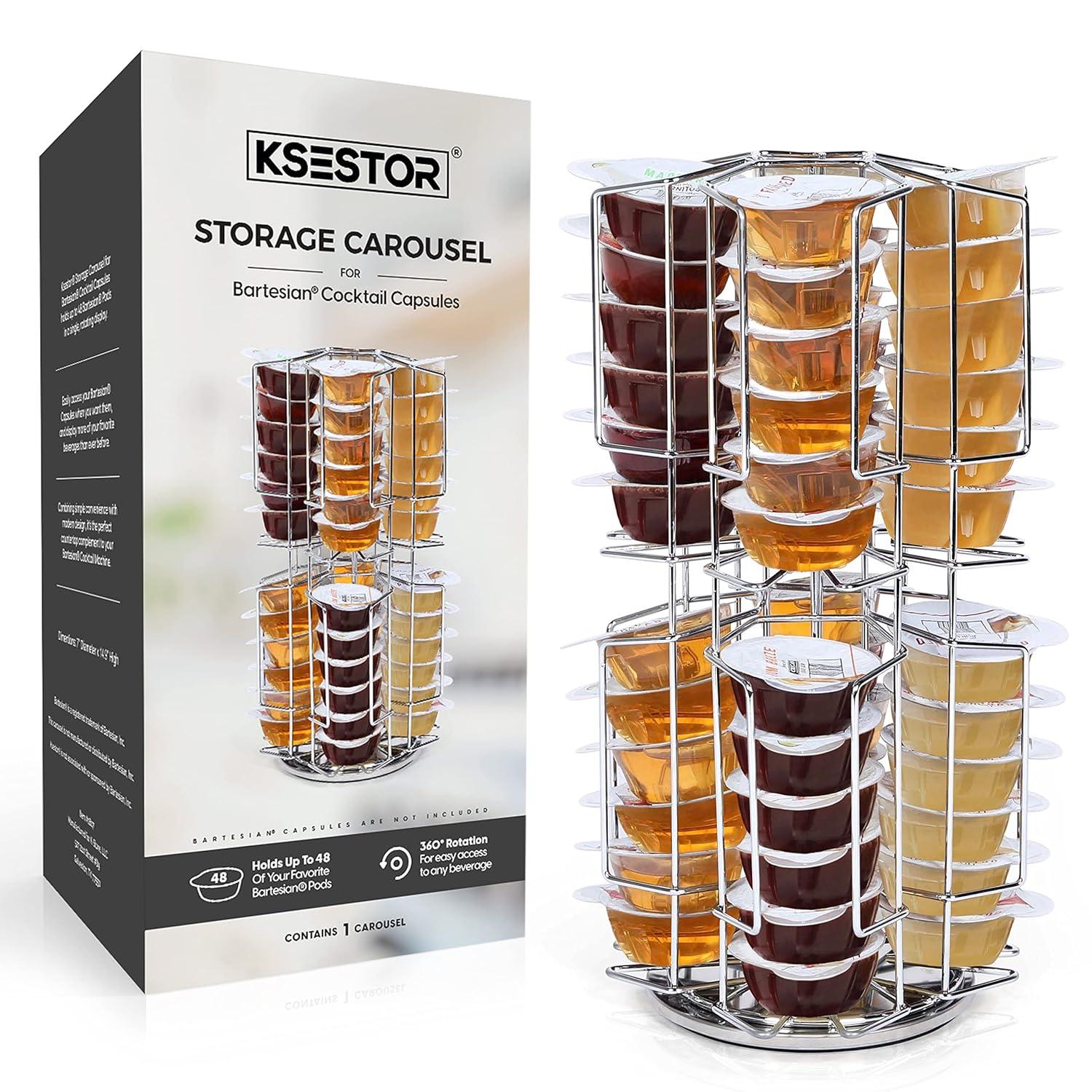 Anadea Storage Carousel for Capsules Holds up to 48  Pods - 360-Degree Rotation - Bartesian Pod Holder | Wayfair
