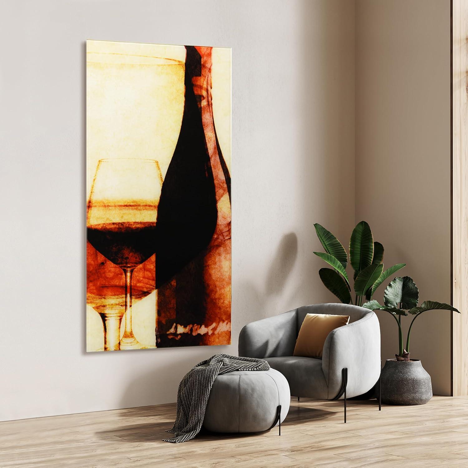 "Smokey Wine I B" Frameless Free Floating Reverse Printed Tempered Art Glass Wall Art