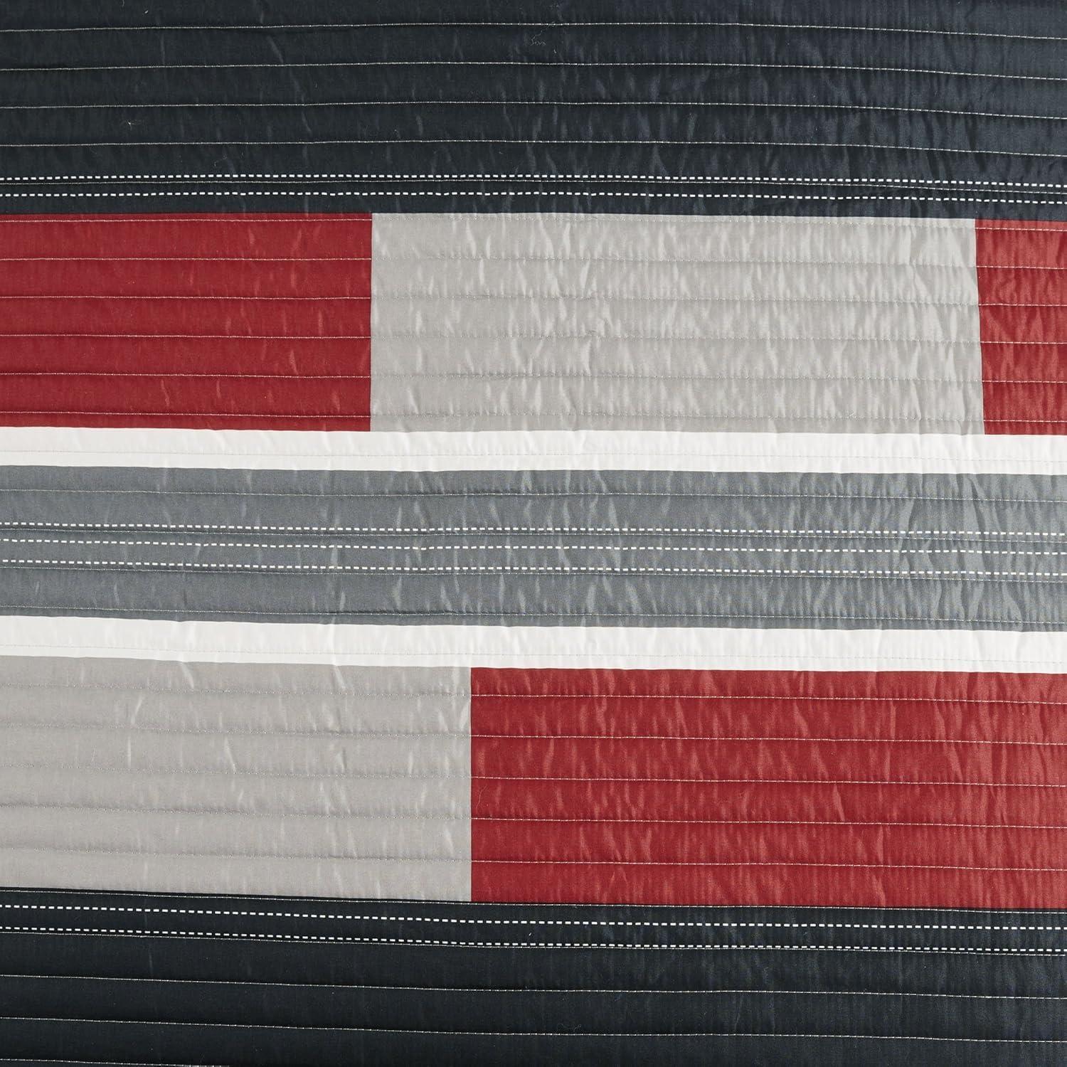 Comfort Spaces Pierre Mini Quilt Set, Twin/Twin XL, Black/Red