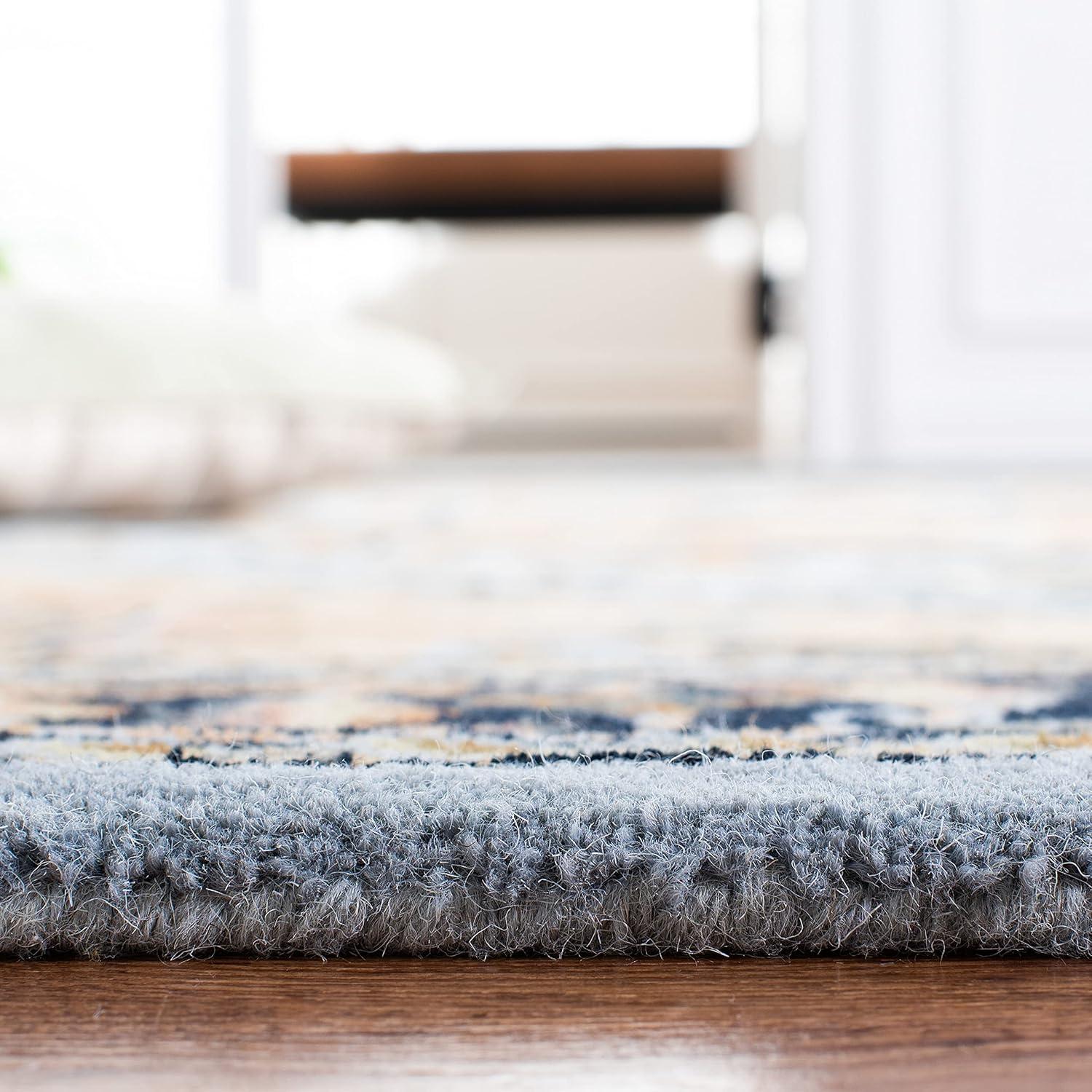 Heritage HG625 Handmade Area Rug - 5'x8' - Blue/Light Brown - Safavieh