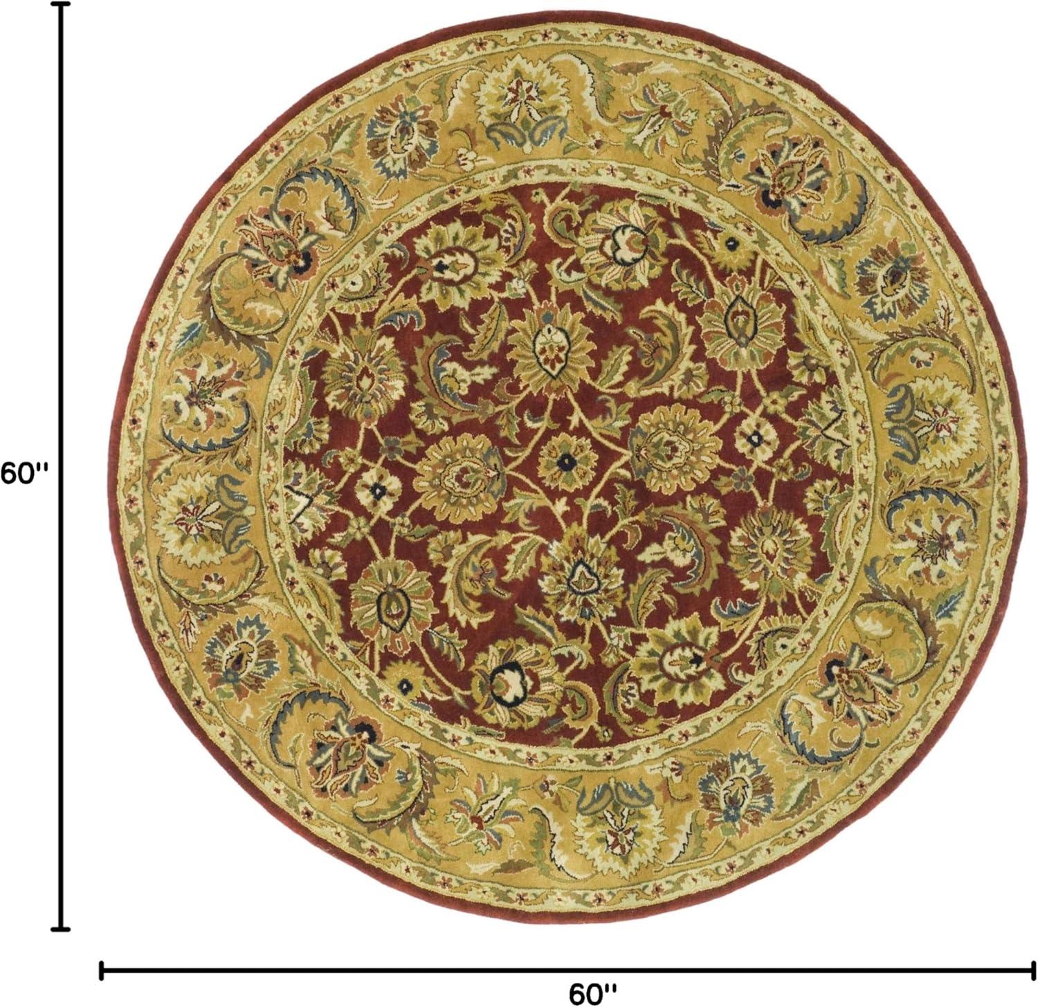 Classic CL758 Hand Tufted Area Rug - Rust/Camel - 5' round - Safavieh.
