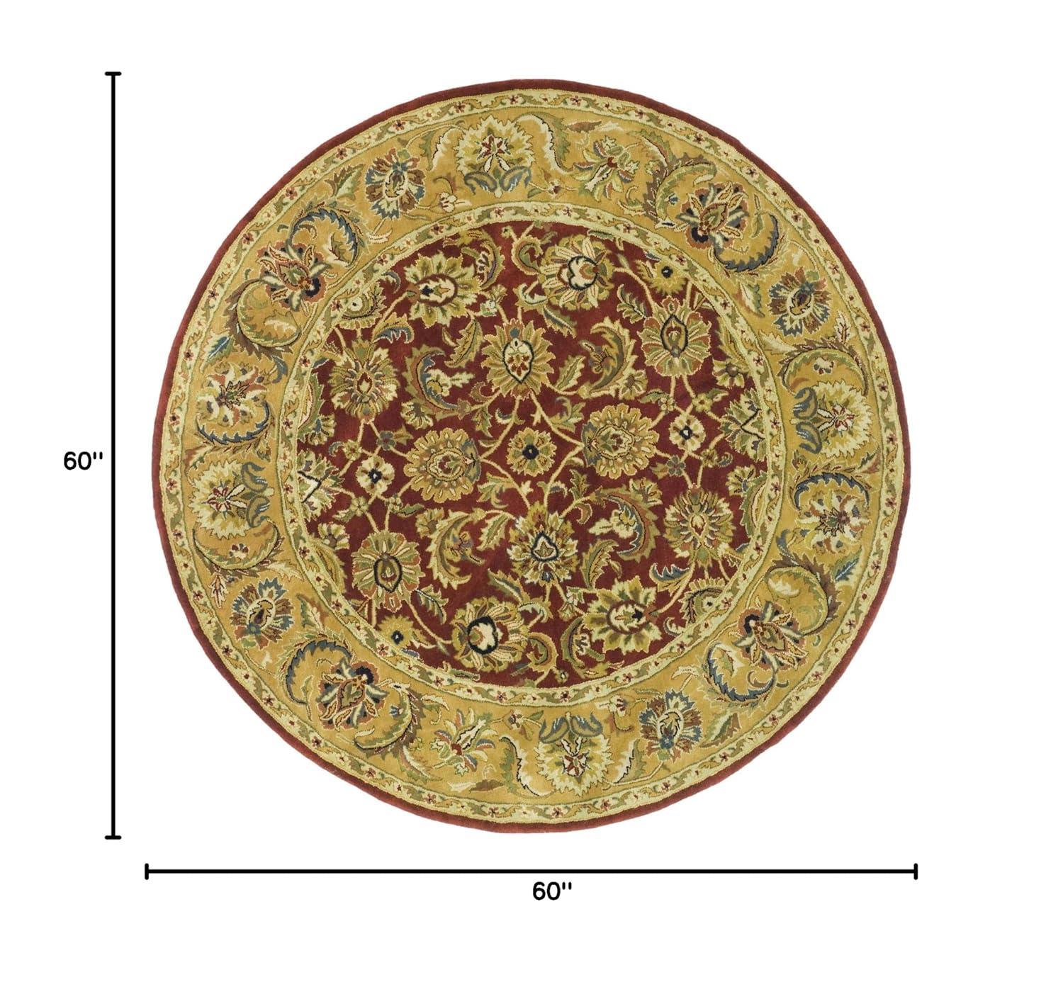 Classic CL758 Hand Tufted Area Rug - Rust/Camel - 5' round - Safavieh.