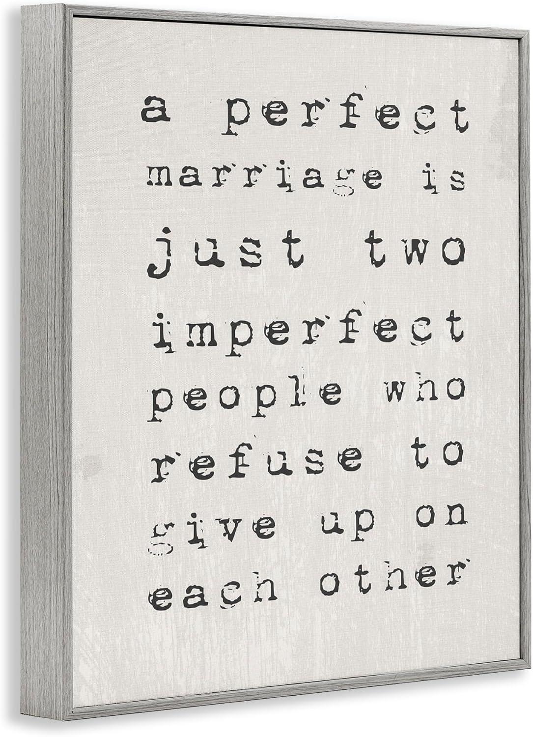 The Stupell Home Decor A Perfect Marriage Gray Framed Texturized Art