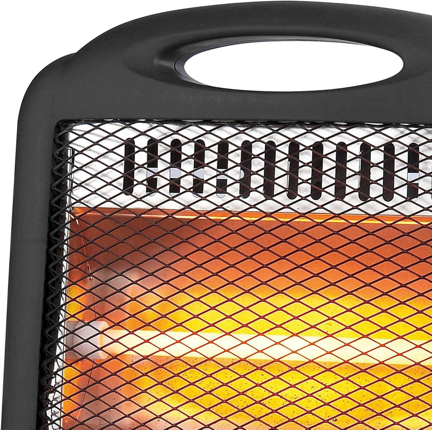 Brentwood Kool Zone H-Q600BK 600-Watt-Max Portable Quartz Space Heater, Black, H-Q600BK