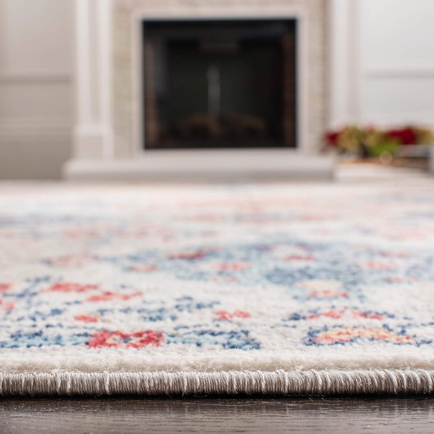 Brentwood BNT815 Power Loomed Area Rug - Cream/Blue - 6'x9' - Safavieh.