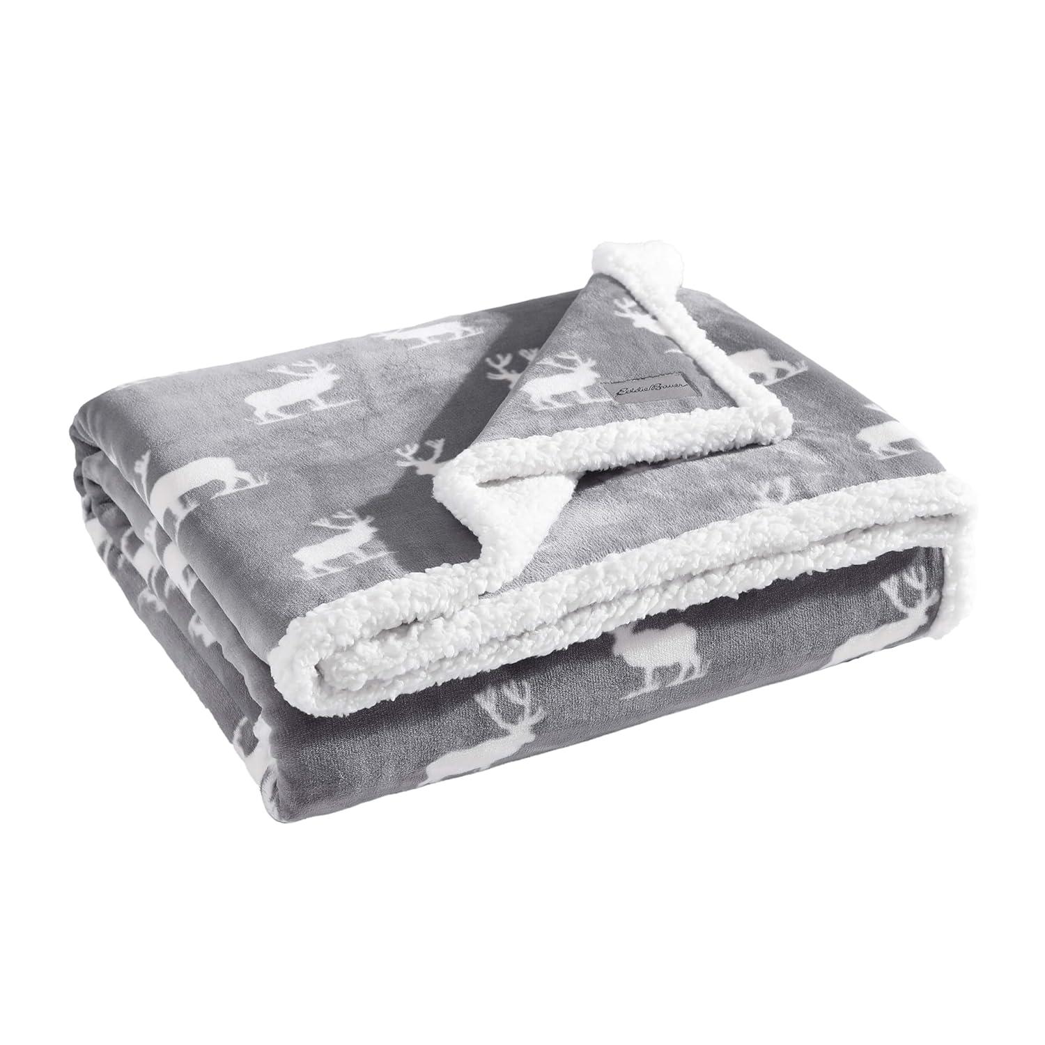 Eddie Bauer Eddie Bauer Printed Plush Fleece/Sherpa Throw Blankets