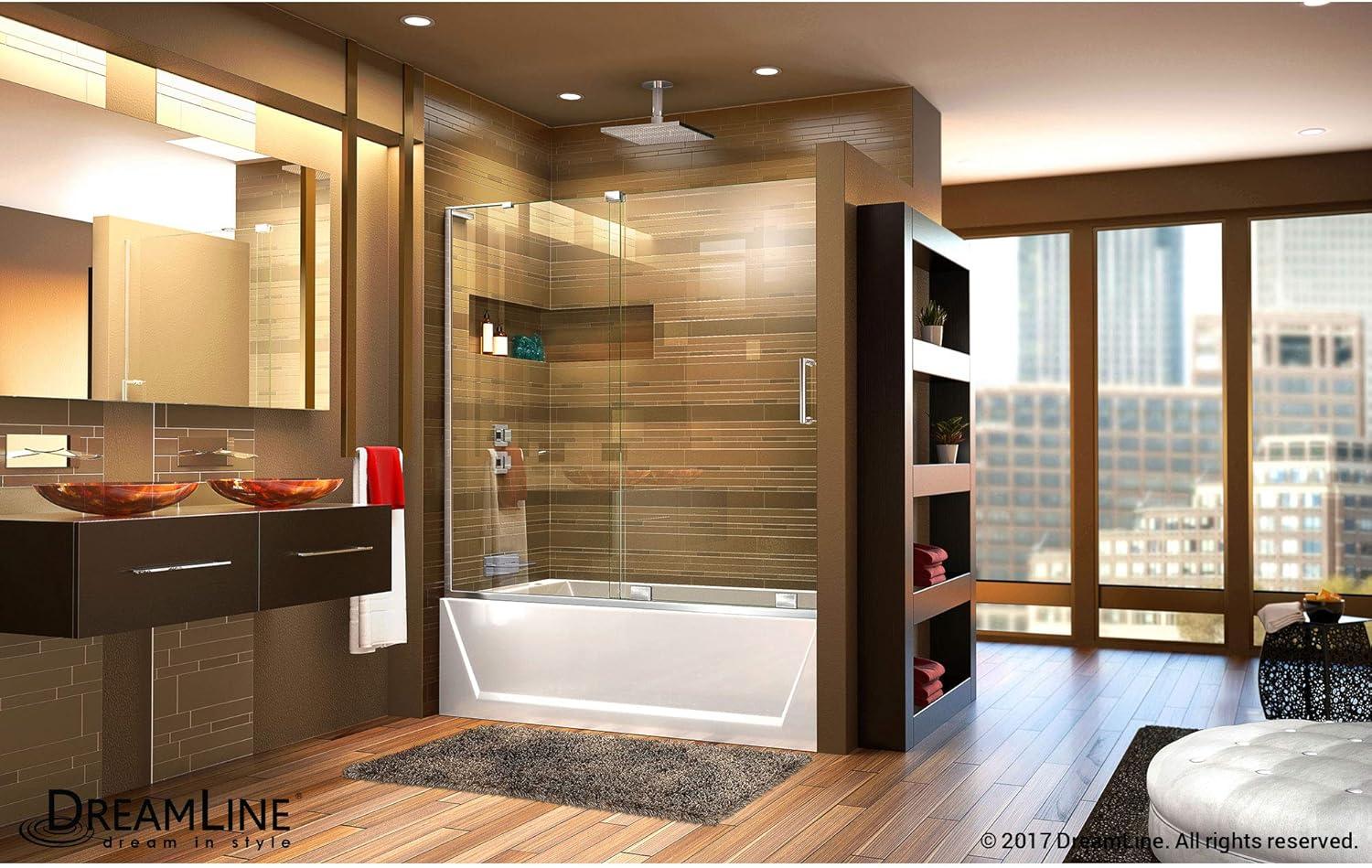 DreamLine Mirage-X 55 - 59 inch W x 58 inch H Frameless Sliding Tub Door