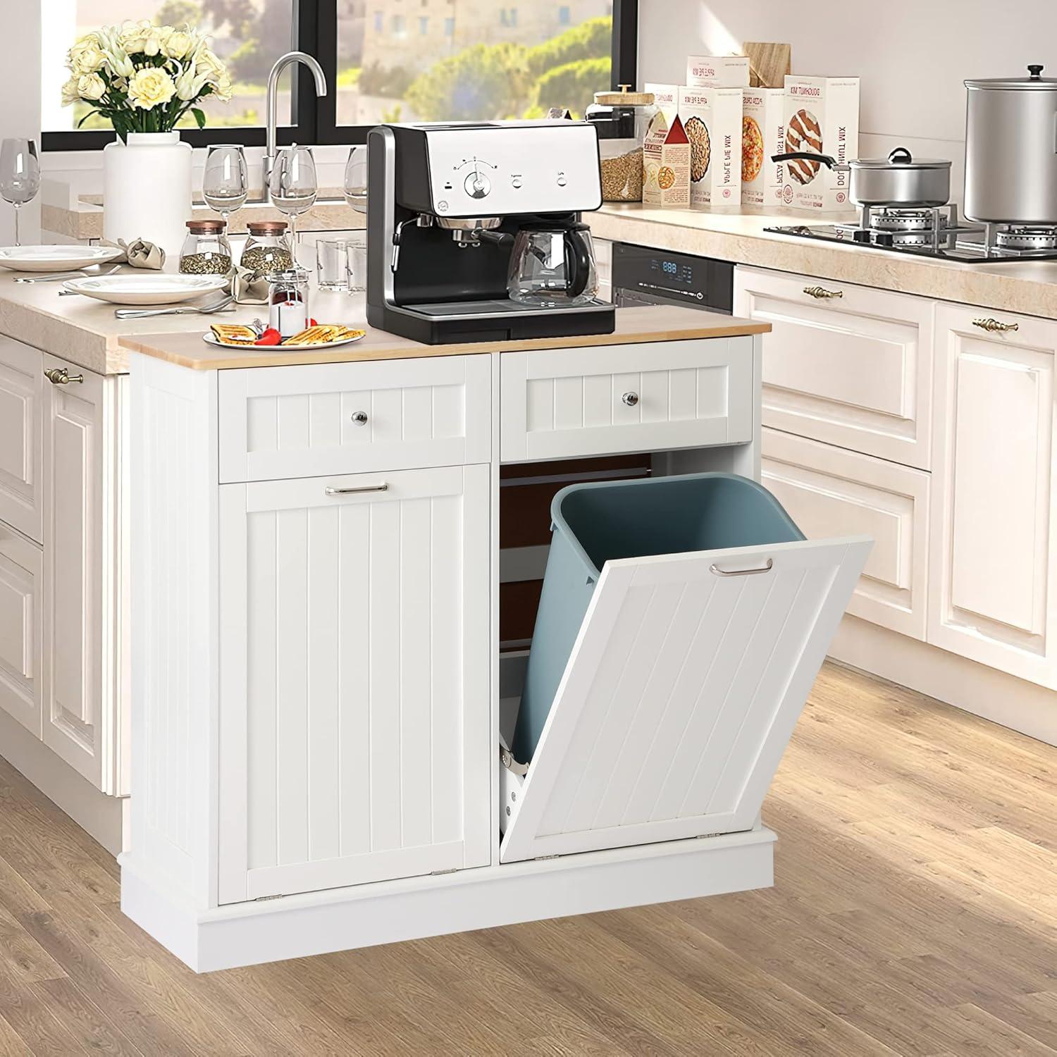 Double Tilt Out Trash Kitchen Cabinet