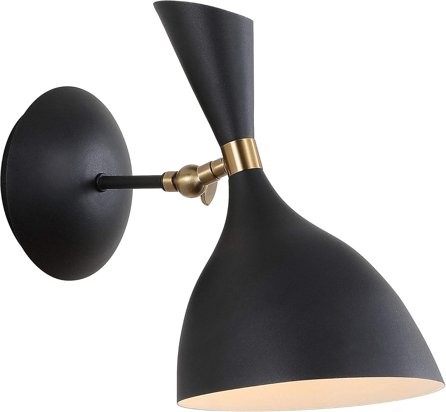 Josef Minimalistic Glam 10" Black Iron Dimmable LED Sconce