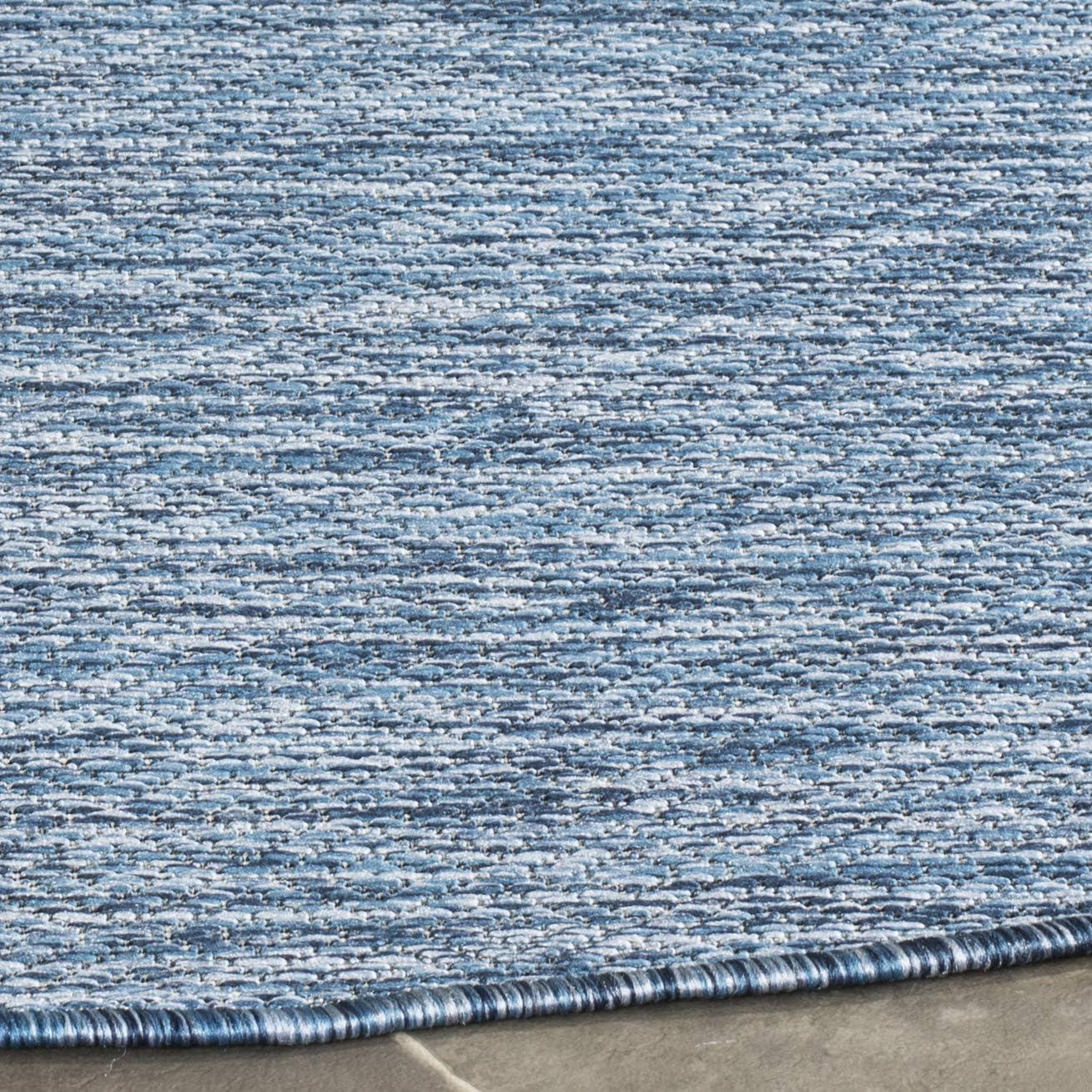 Courtyard CY8520 Power Loomed Indoor and Outdoor Area Rug - Navy/Navy - 4' Round - Safavieh