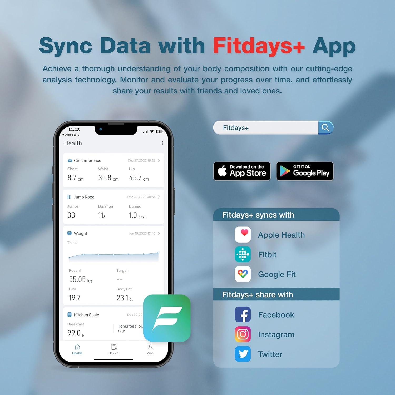 Bisonbody Smart Digital Body Scale – 29 Health Metrics – for Advanced Fitness Enthusiasts – Durable Tempered Glass – 8 High Sensitivity Electrodes Sensors – Smartphone App Connection