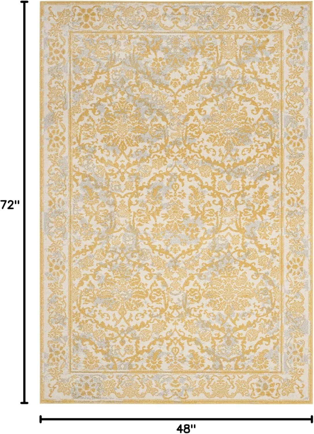 Evoke EVK242 Power Loomed Indoor Area Rug - Ivory/Gold - 4'x6' - Safavieh