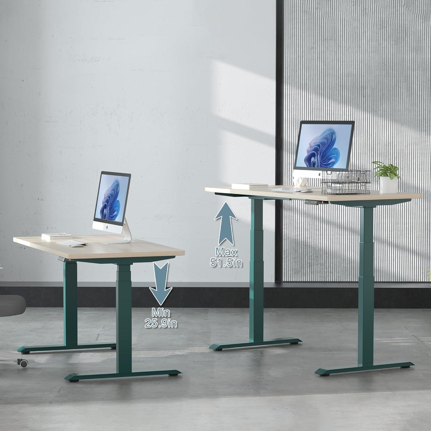 Fromann Dual Motor Electric Standing Desk Frame 3 Tier Legs Height Adjustable Handset with USB A+ C Ports Sit Stand up Desk Base for Home and Office (Black)