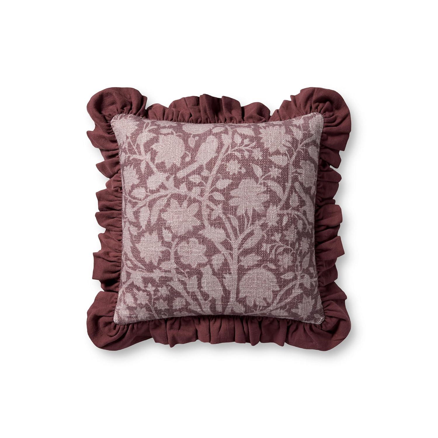 Kathleen Pillow by Chris Loves Julia x Loloi - Wine / 18" x 18" / Polyester