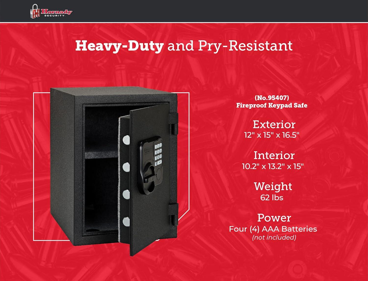 Hornady Electronic Lock Safe, 16.50 in * 15.00 in * 12.00 in Black