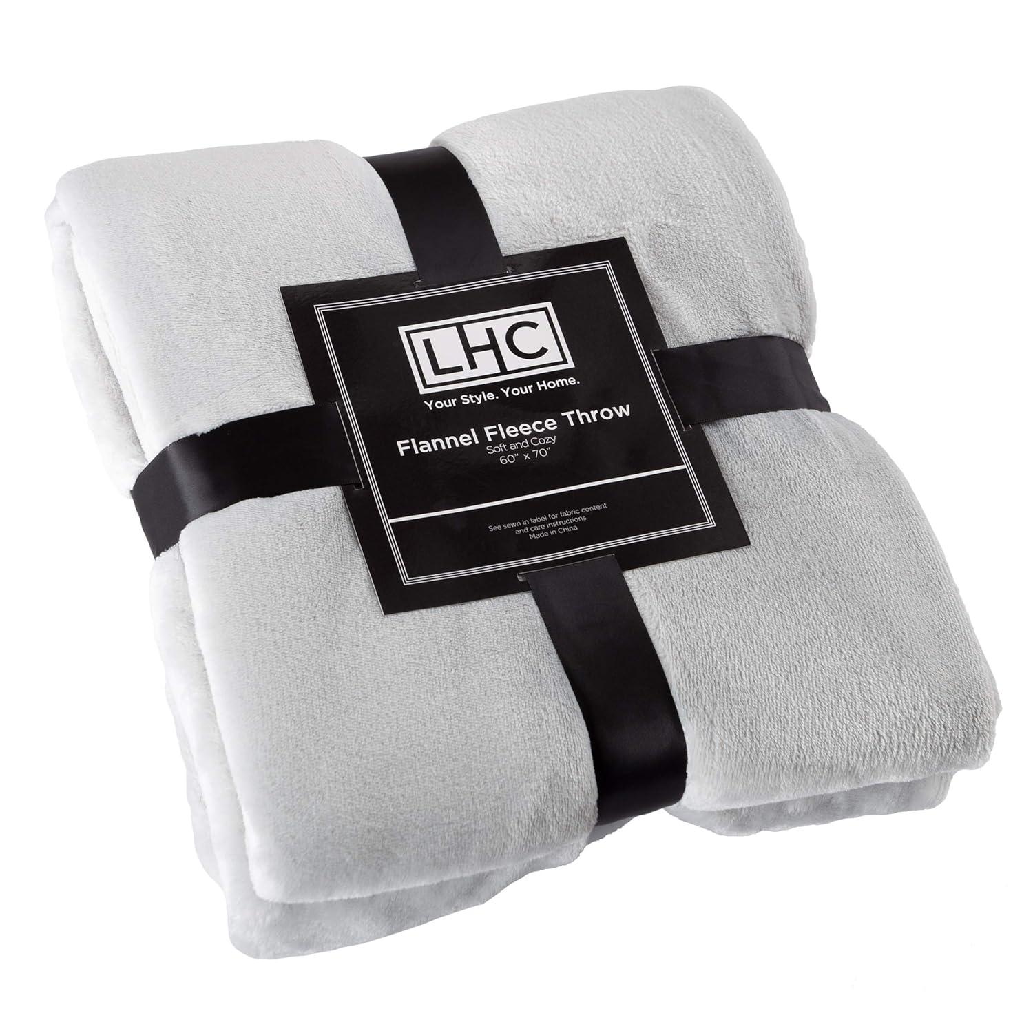 Lavish Home Lightweight Microfiber Throw Blanket for Adult (Dawn Gray)