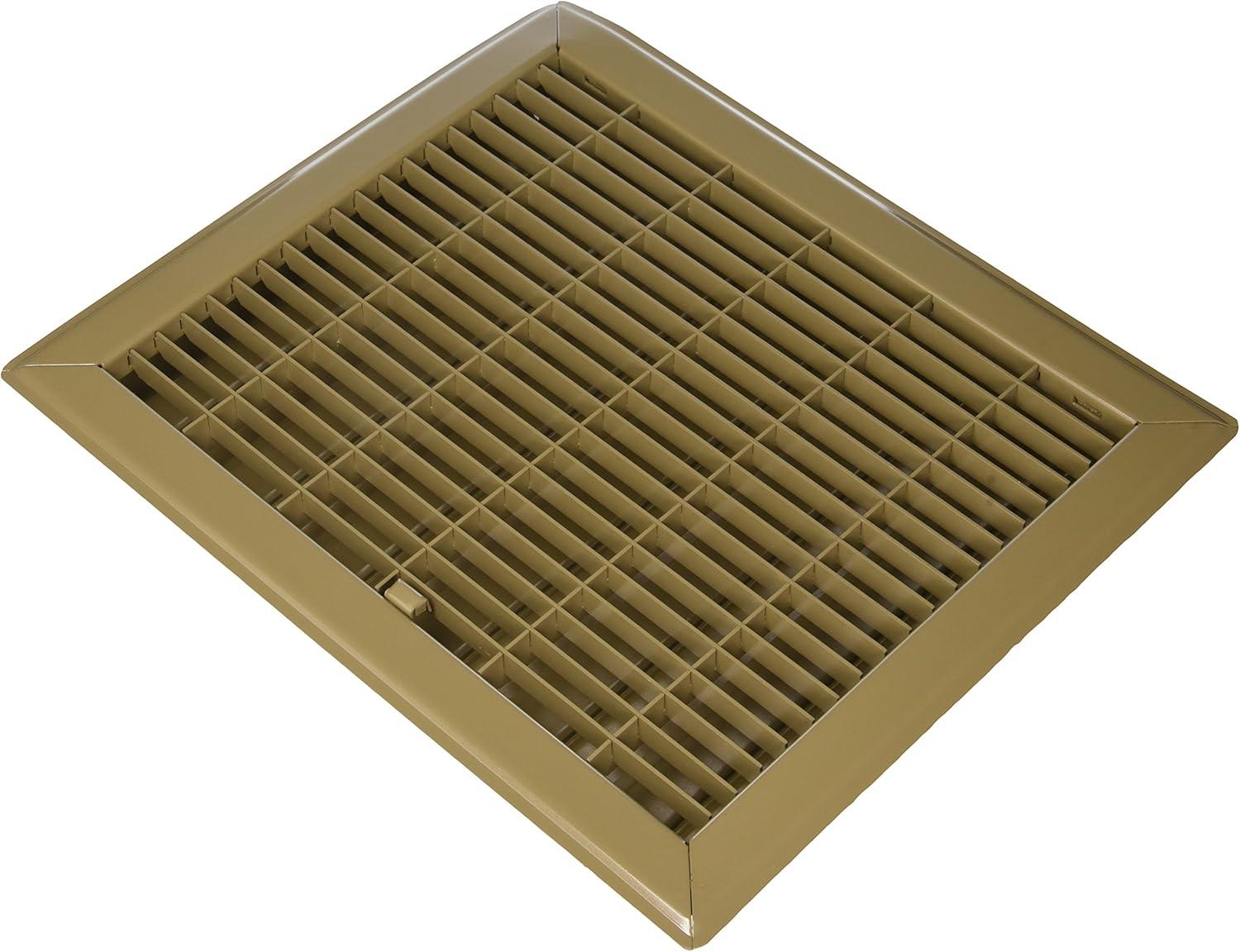 Brown Heavy Duty Steel 10x12 Floor Register with Adjustable Damper