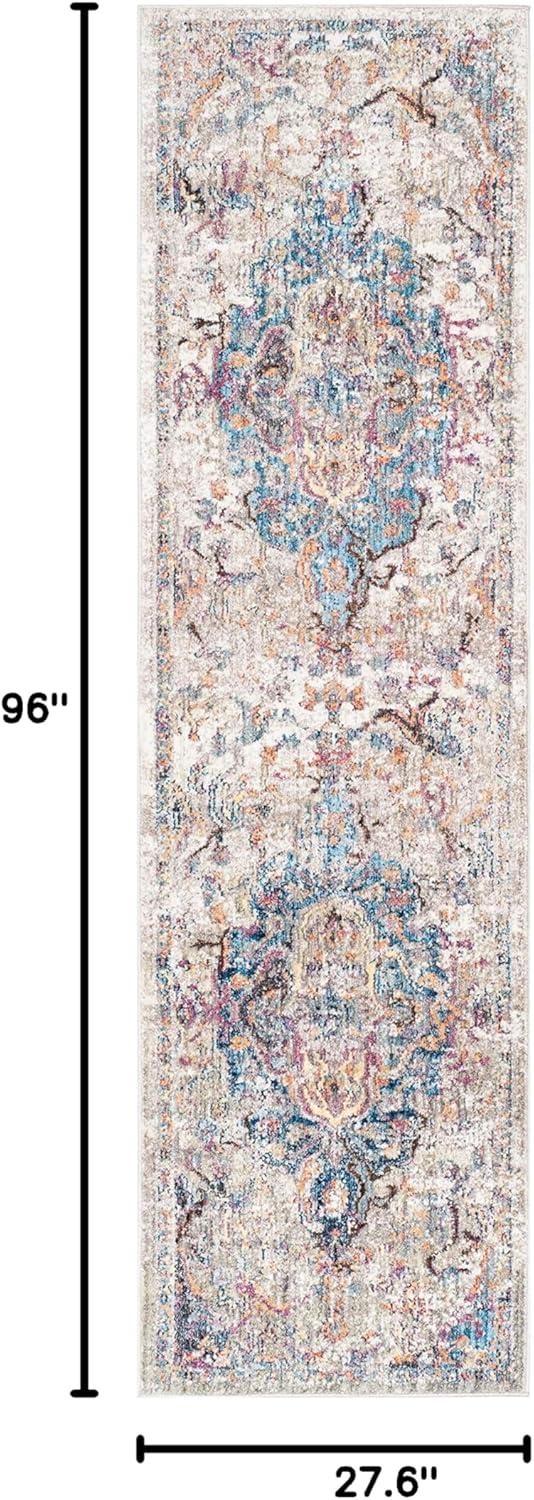 Bristol BTL350 Power Loomed Runner Rug - Blue/Light Grey - 2'3"x8' - Safavieh.