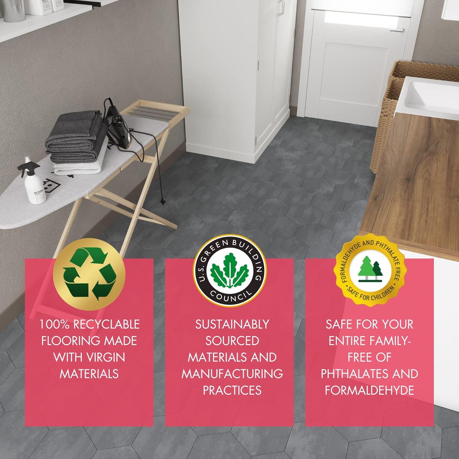 BaseCore HEX Gray 12 MIL x 5.75 in. W Waterproof Peel and Stick Vinyl Plank Sample