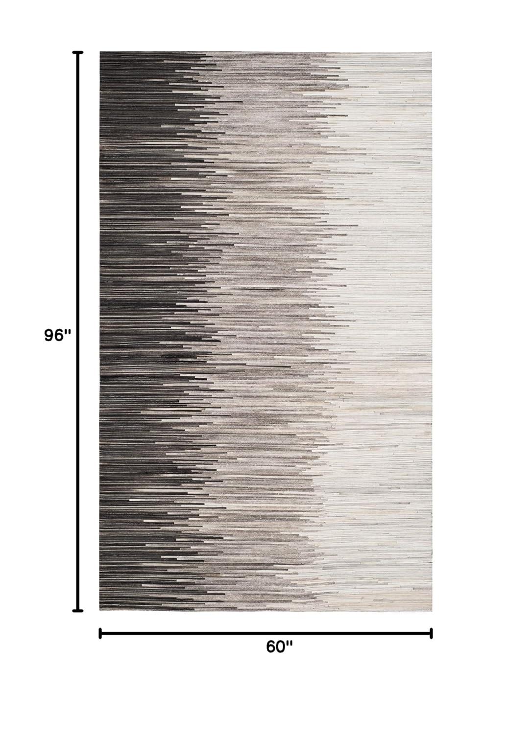 Studio Leather STL225 Hand Woven Area Rug - Charcoal/Ivory - 5'x8' - Safavieh.