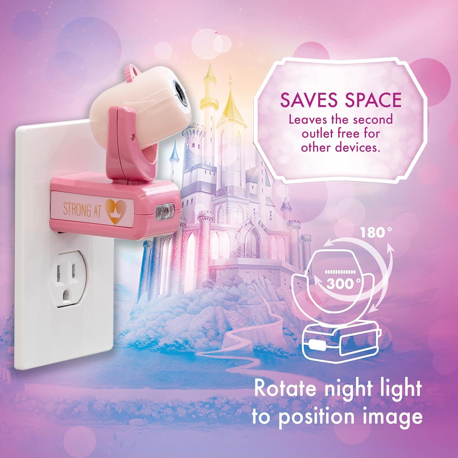 Projectables Disney Princesses 6-Image Plug-in LED Night Light, Light Sensing, 3.51 in, 2.88 in