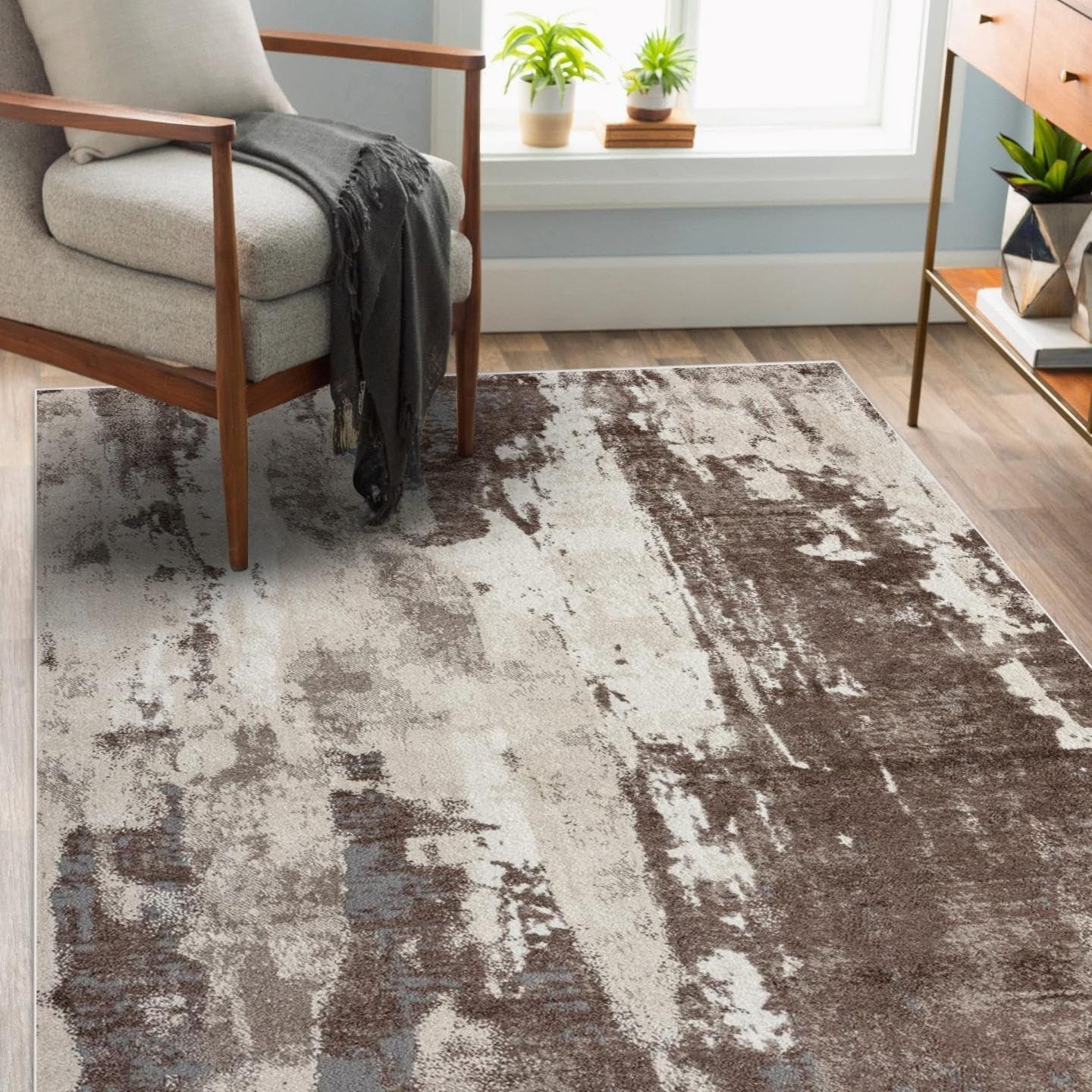 Luxe Weavers Euston Collection D.Blue-L.Blue 5x7 Modern Abstract Area Rug