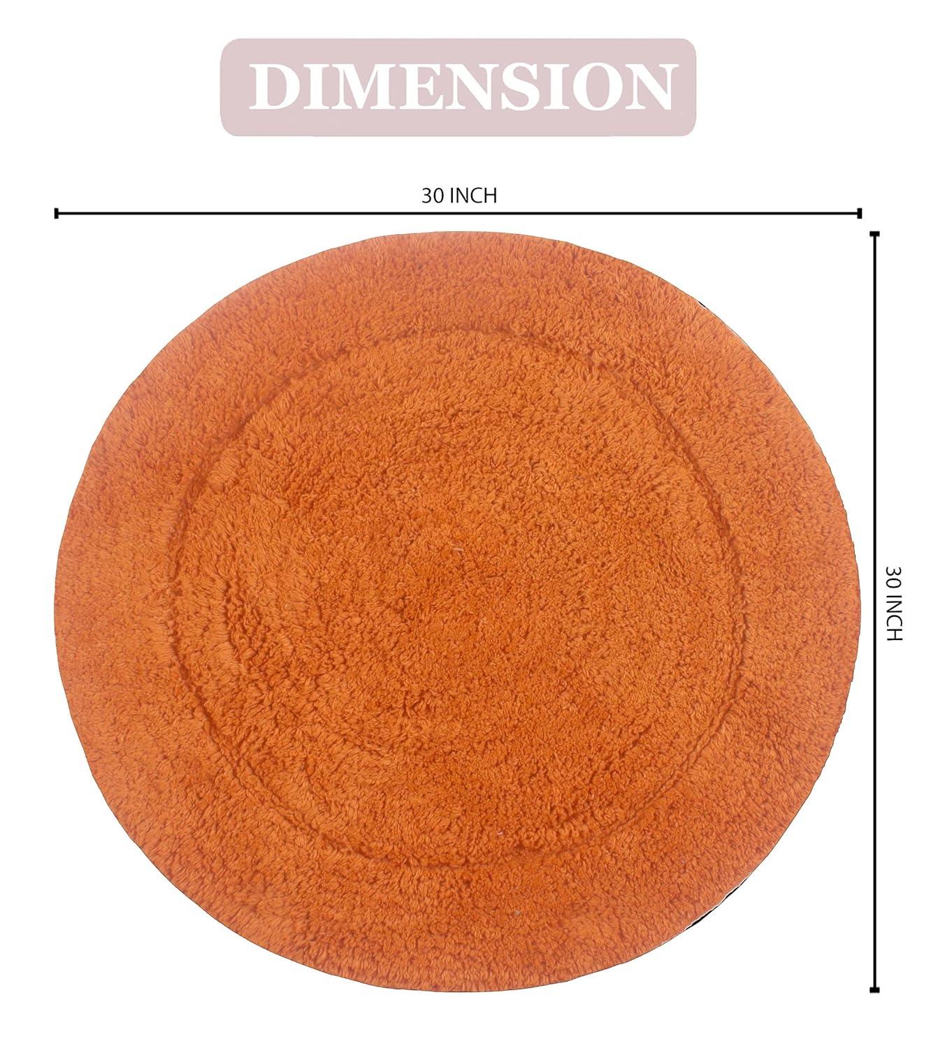 Home Weavers Waterford Collection 100% Cotton Tufted Bath Rug, Extra Soft and Absorbent Bath Rugs, Non-Slip Plush Bath Carpet, Machine Wash, Bath Mat for Bathroom, 30" Round, Terracotta