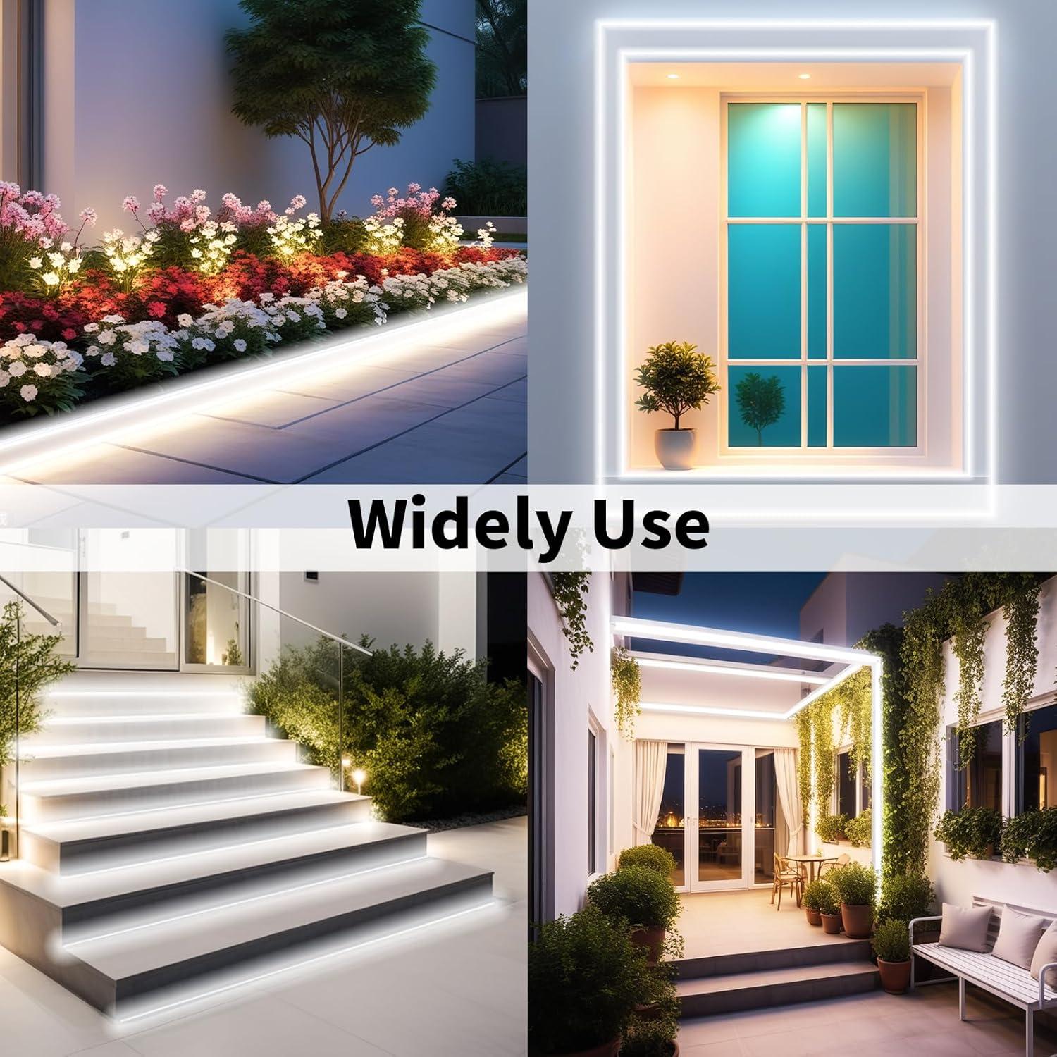 16.4ft White LED Neon Strip Lights for Indoor/Outdoor Use