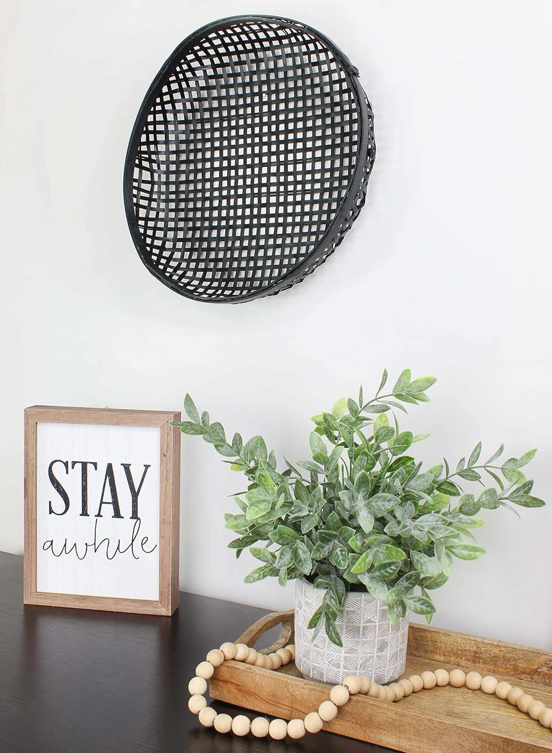 AuldHome Design Black Boho Wall Baskets 2pk; Wall Decor Baskets
