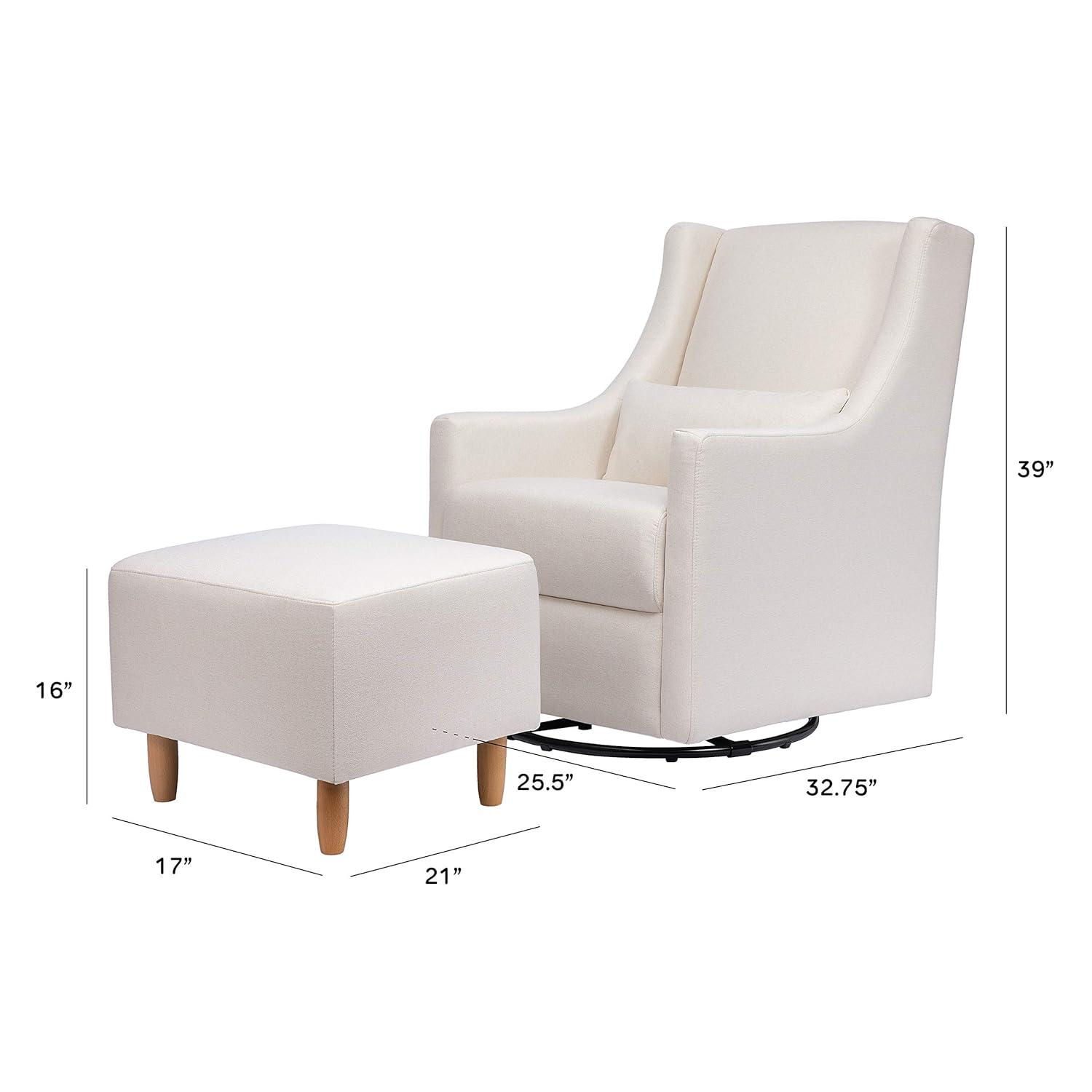 Toco Performance Cream Eco-Weave Swivel Glider with Ottoman