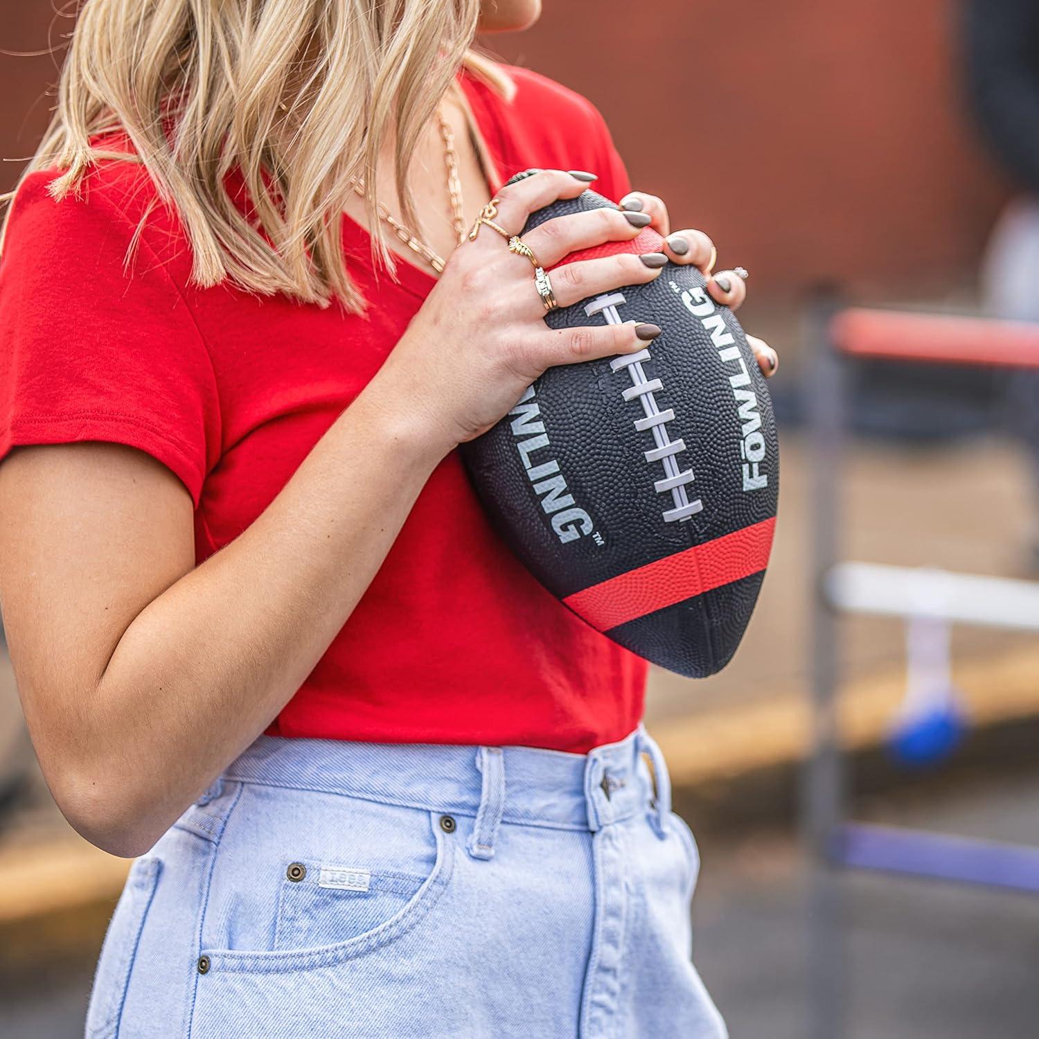 Portable Black and Red Fowling Game Set with Pins and Football