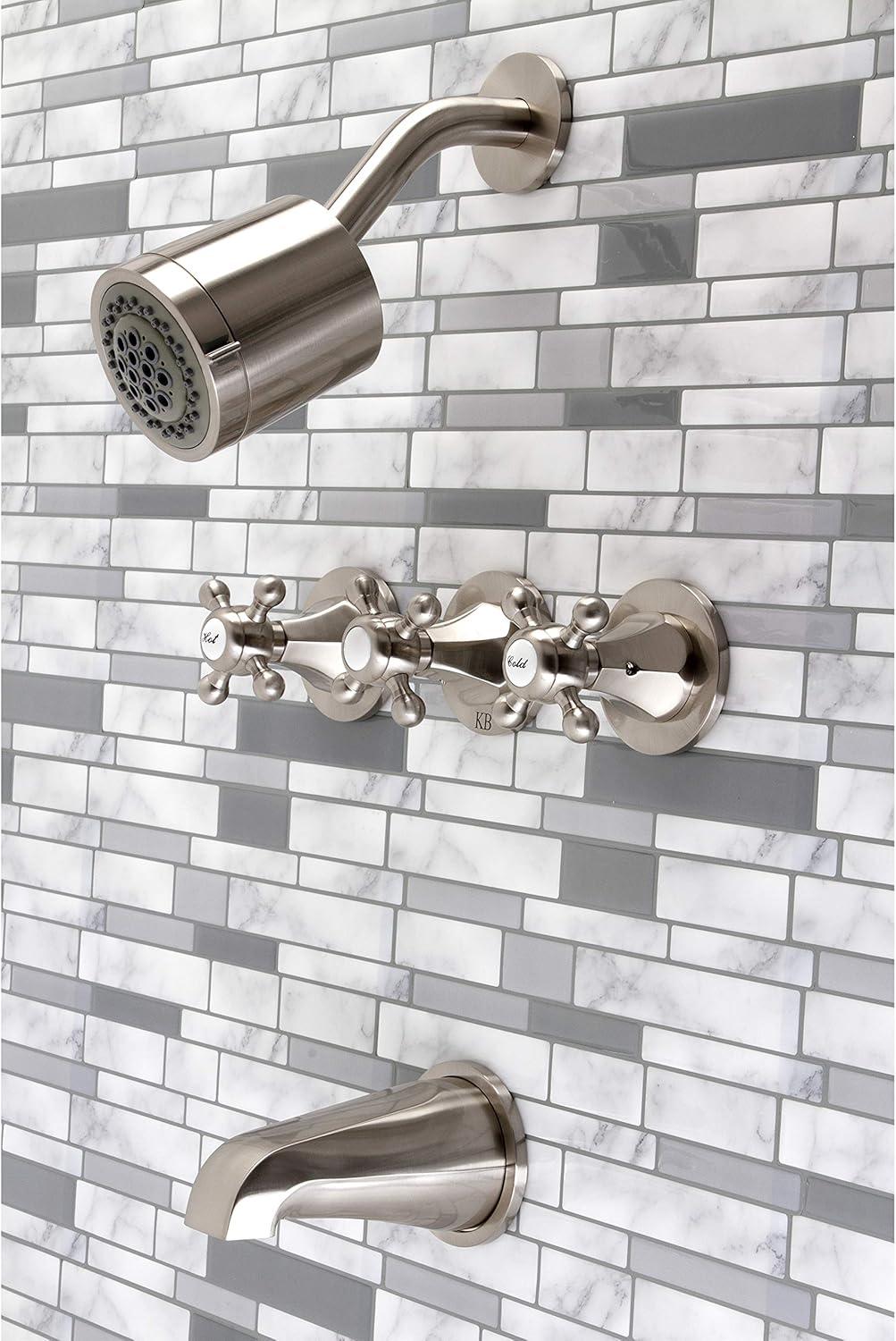 Kingston Brass Metropolitan Triple-Handle Tub and Shower Faucet