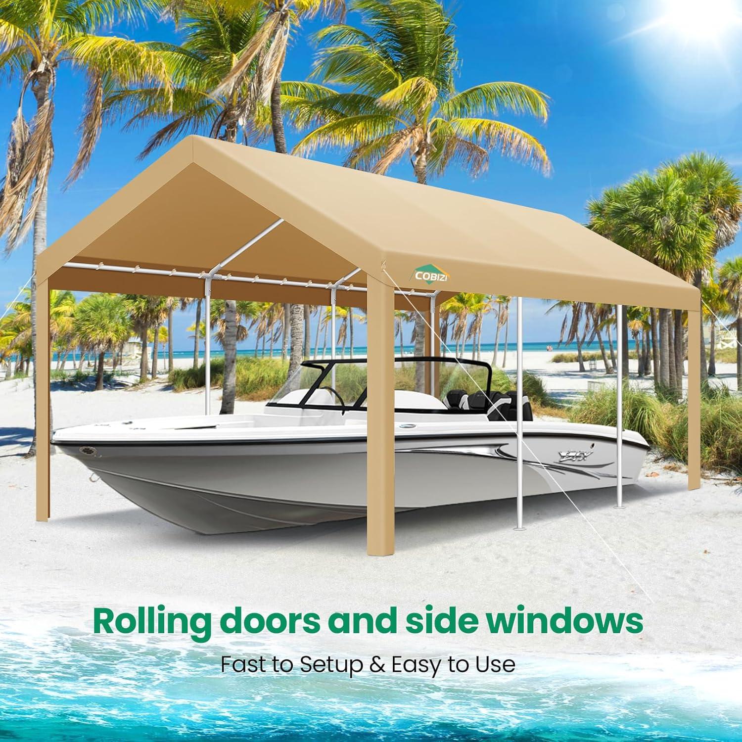 Carport 10'x20' Heavy Duty Portable Garage, Upgraded Car Canopy