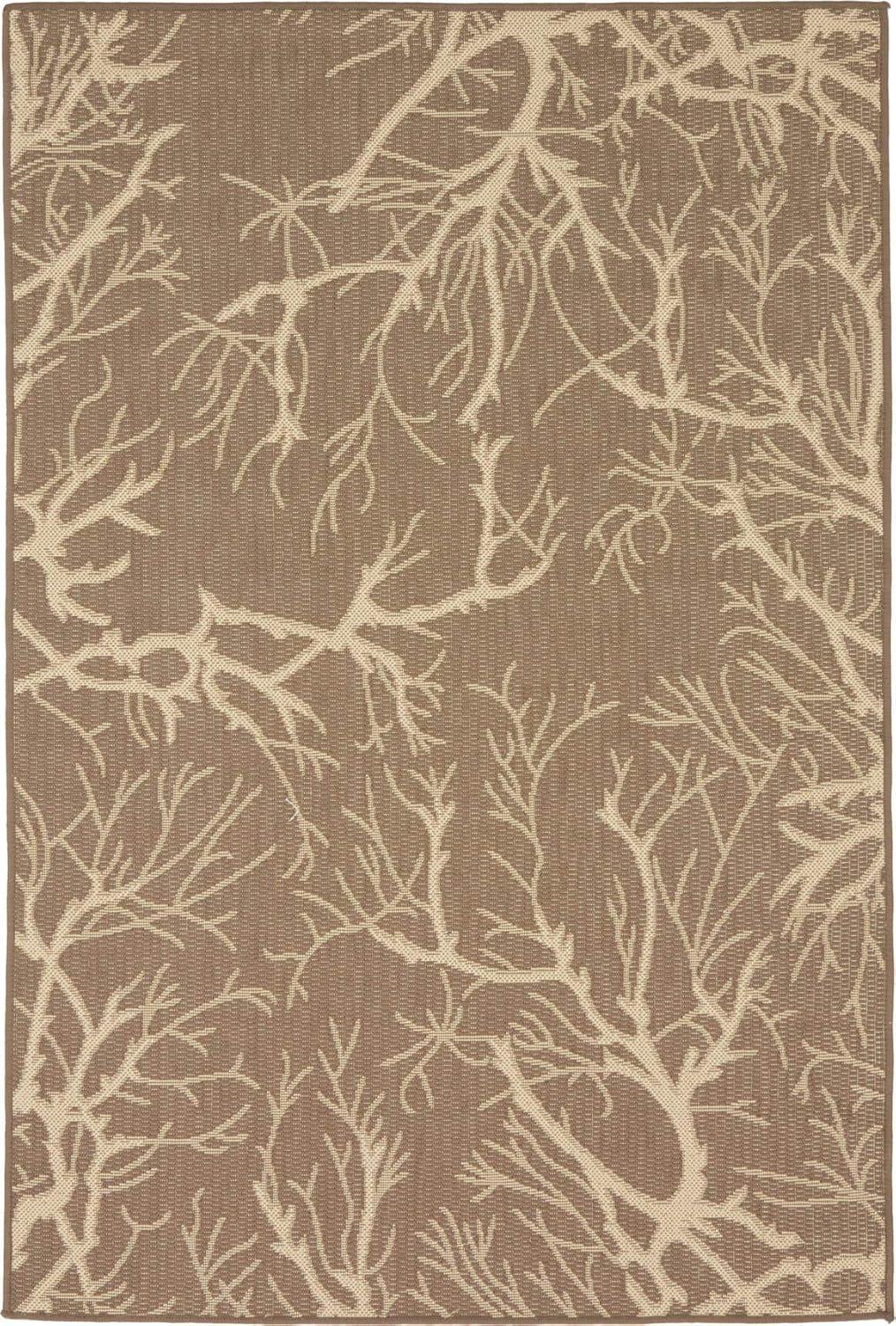 Unique Loom Outdoor Botanical Branch Floral and Botanical Woven Area Rug