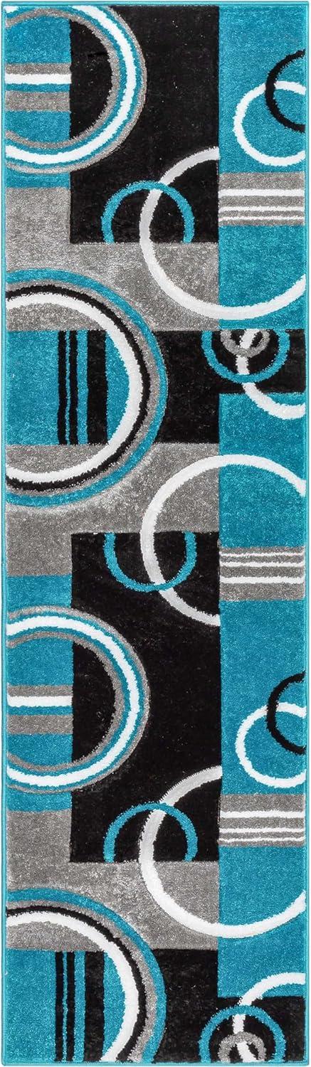 Well Woven Ruby Galaxy Waves Modern Geometric Blue 5'3" x 7'3" Area Rug