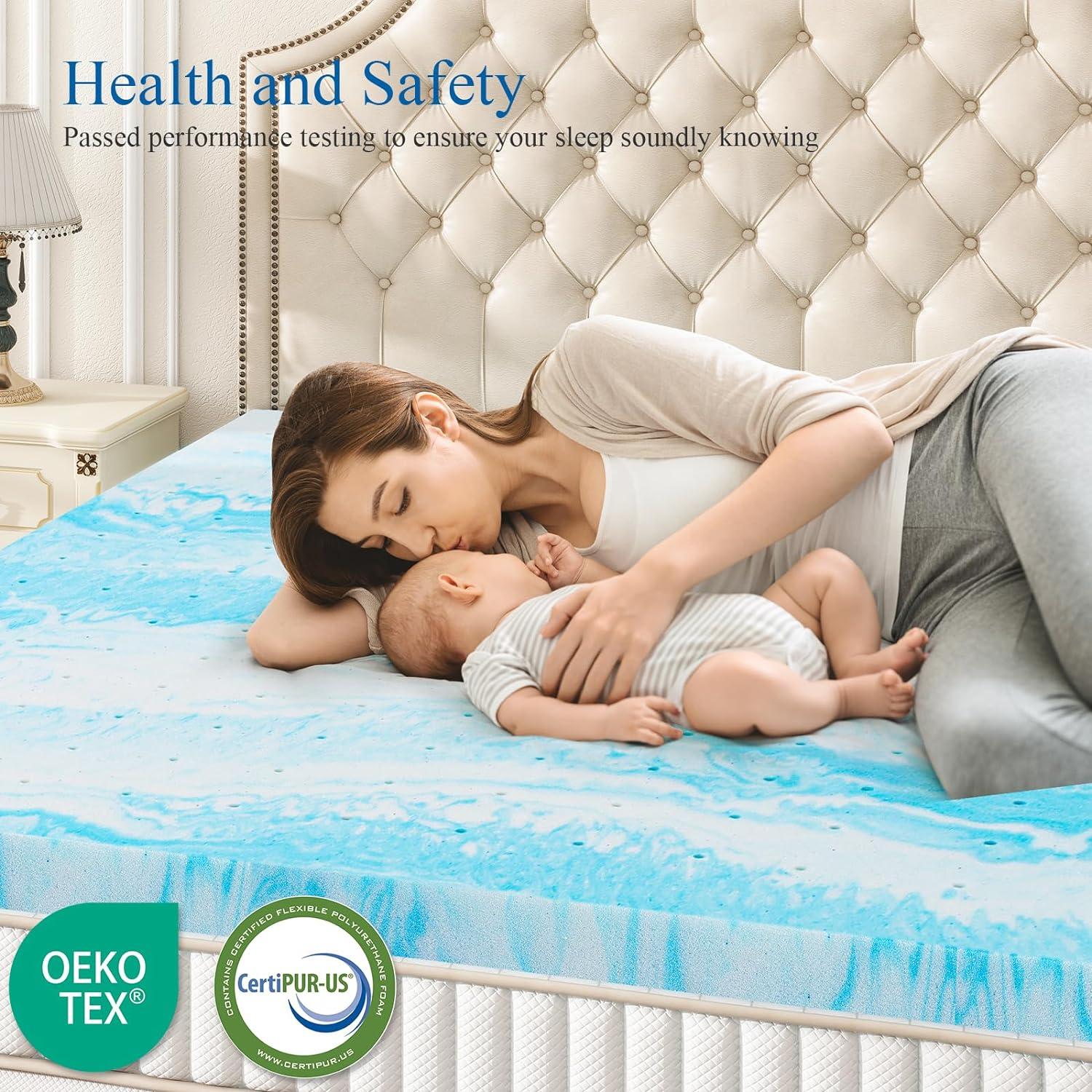 3''TWIN Memory Foam Mattress Topper, Mattress Topper CertiPUR-US Certified