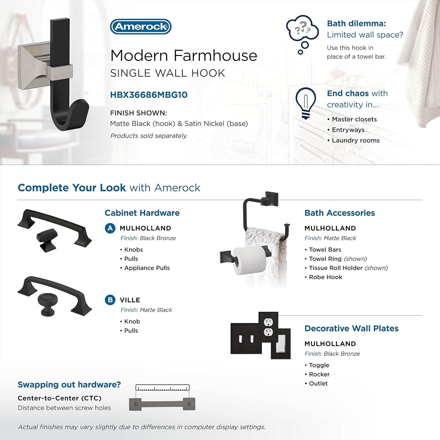 Burbank Transitional Single Prong Decorative Wall Hook