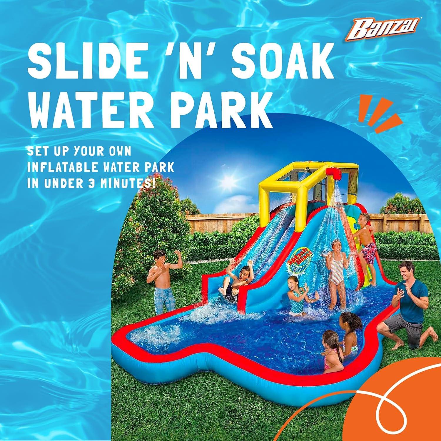 Banzai Slide N Soak Splash Park Inflatable Outdoor Kids Water Park Play Center & Reviews | Wayfair