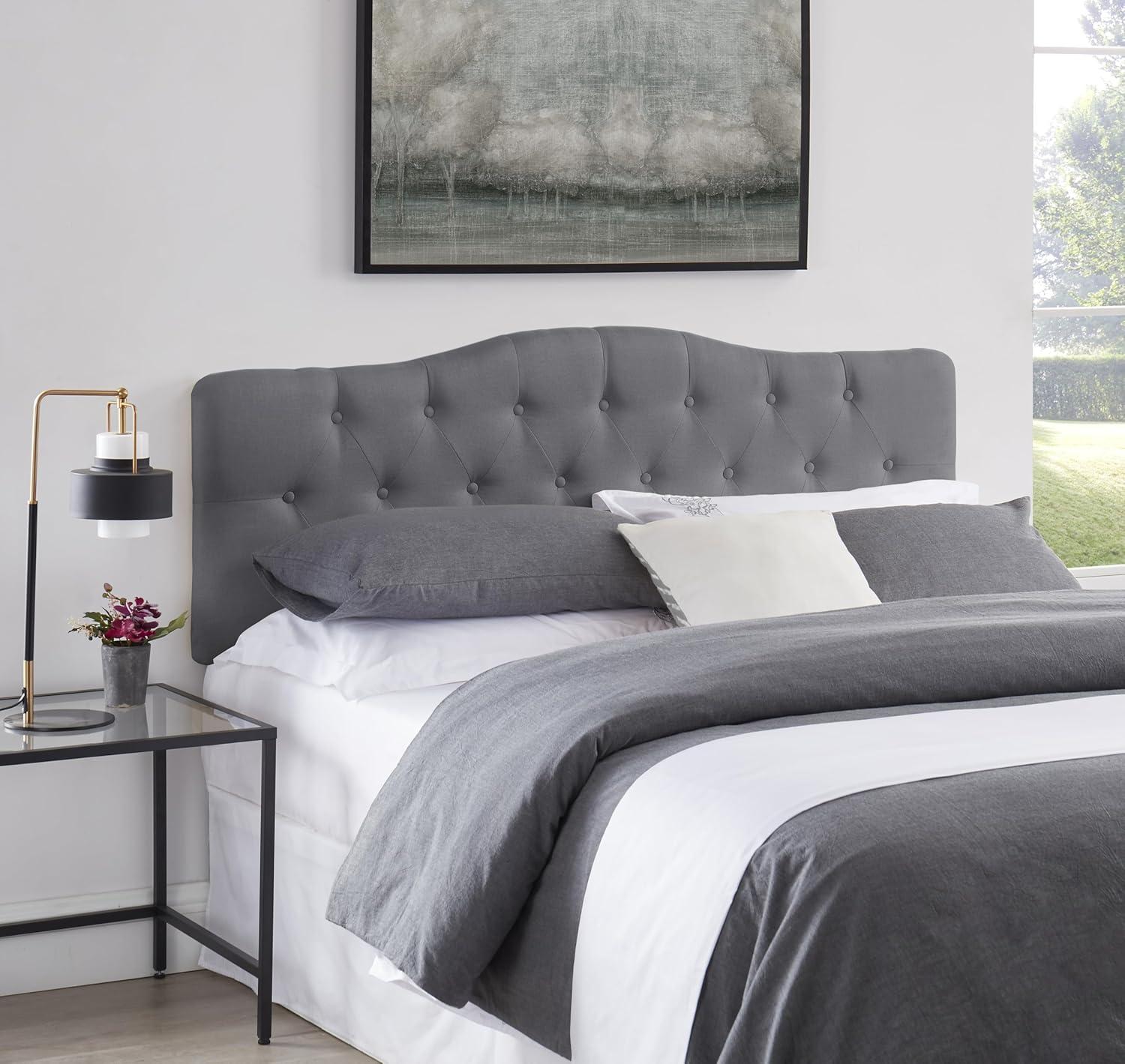 Jessenia Headboards for Full Size Bed, Upholstered Tufted Bed Headboard, 12 Adjustable Positions Full Headboard Only, Wall Mounted Headboard, Bed Backboard Linen Fabric Head Board - Light Gray