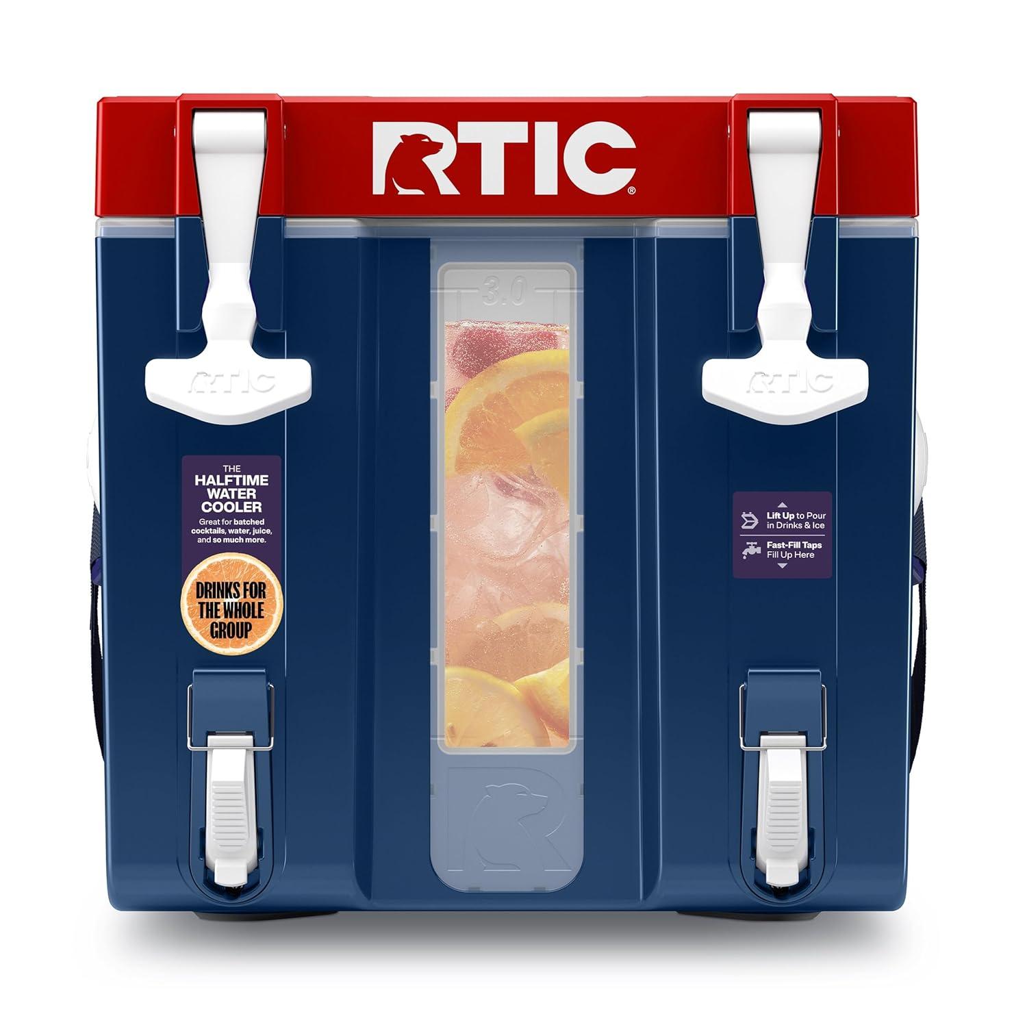 RTIC Halftime Water Cooler, 3 Gallon Hard-Sided Water Cooler, Patriot