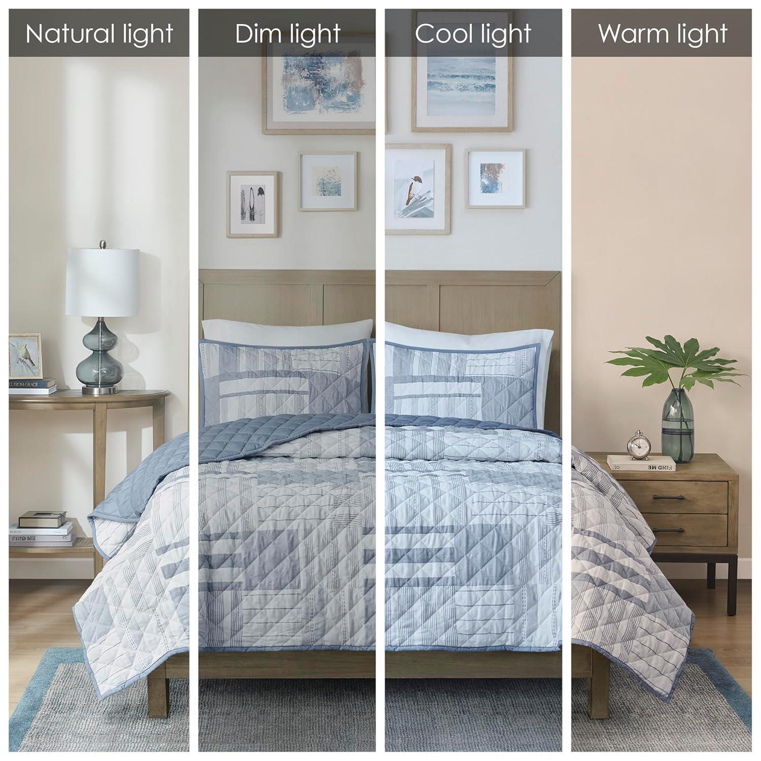 Madison Park Graham 3 Piece Quilted Patchwork Quilt Set