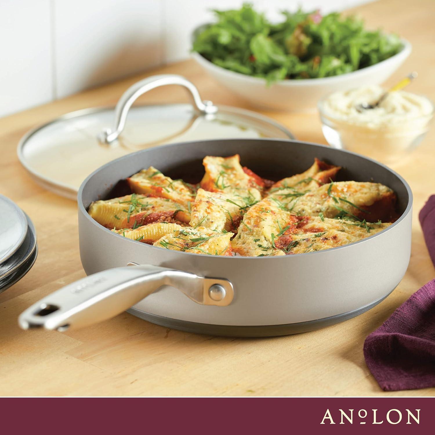 Anolon Achieve Hard Anodized Nonstick Saute Pan with Lid - 3 Quart