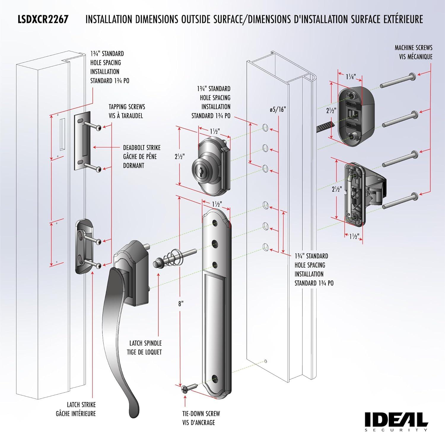 Matte Black Storm Door Handle Set with Keyed Deadbolt