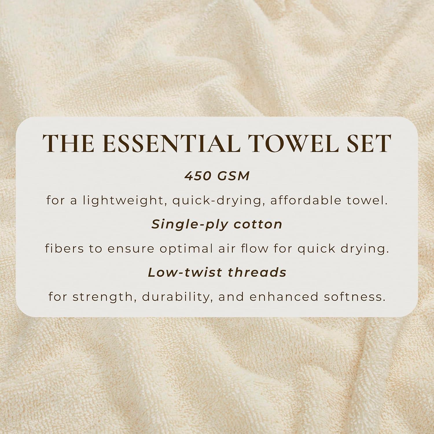 Hokku Designs Super Soft 100% Cotton Quick-Dry Bath Towels (Set of 4)