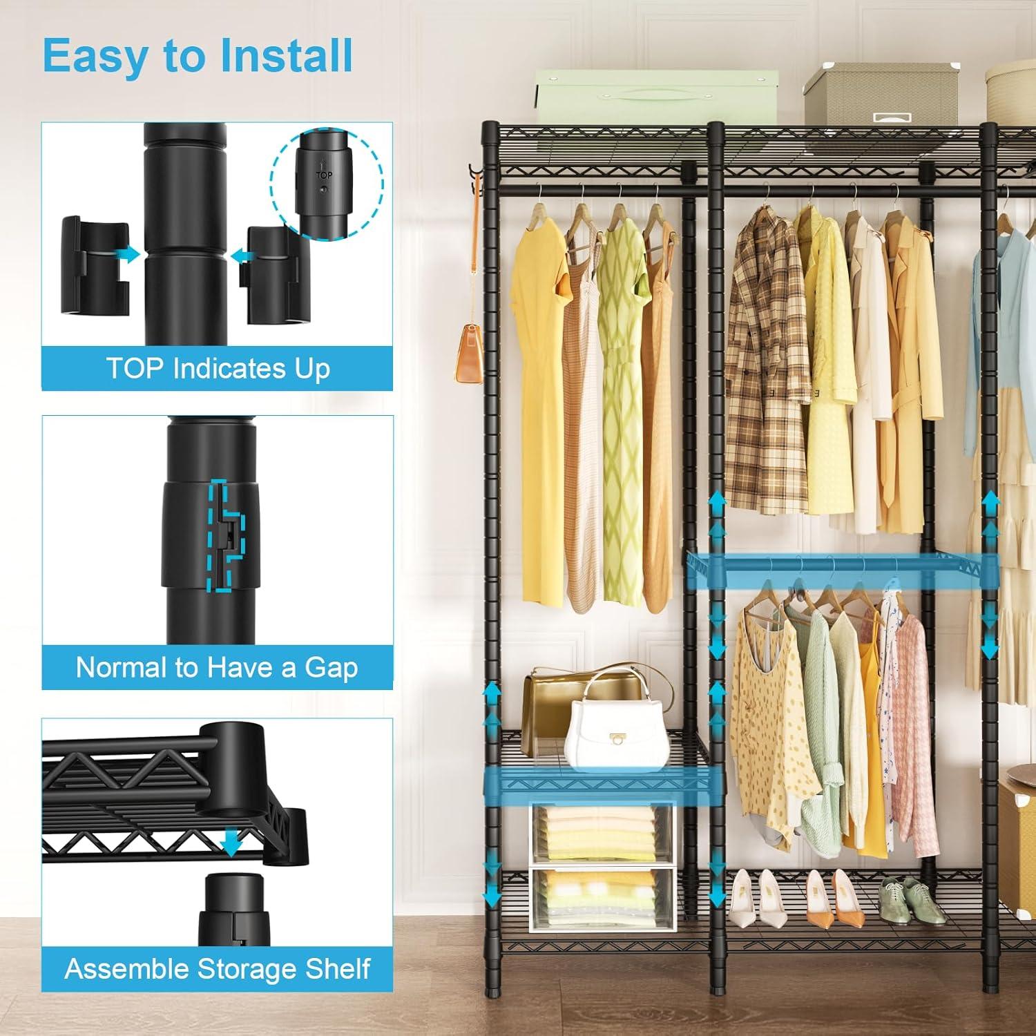 VIPEK V50i Extra Large Portable Closet Rack Wardrobe Closet Heavy Duty Clothes Rack, Max Load 1300lbs