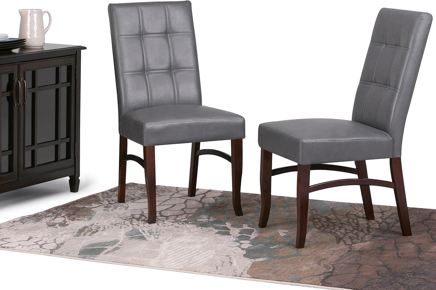 Simpli Home Ezra Dining Chair (Set of 2) in Stone Grey