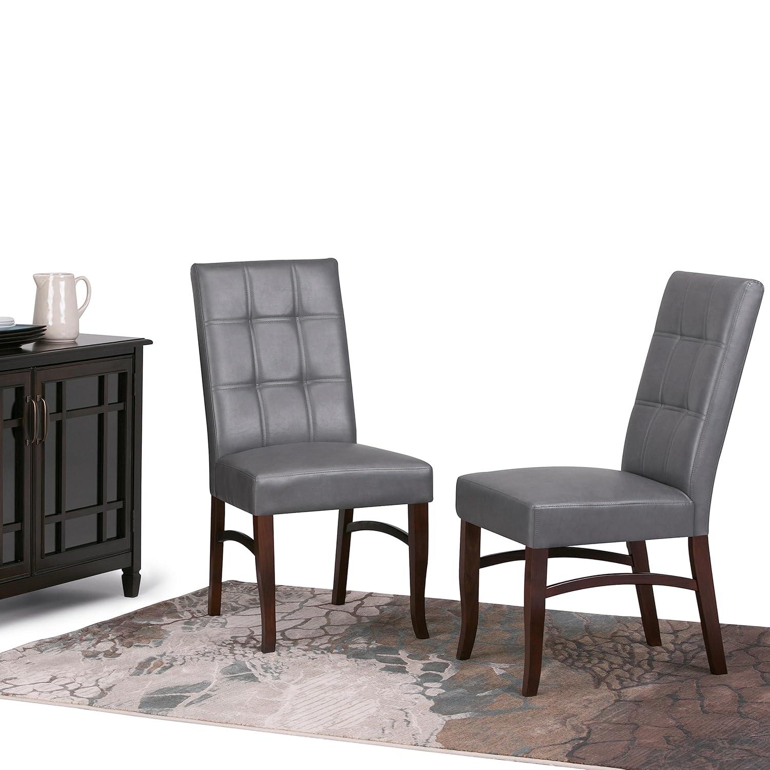 Simpli Home Ezra Dining Chair (Set of 2) in Stone Grey